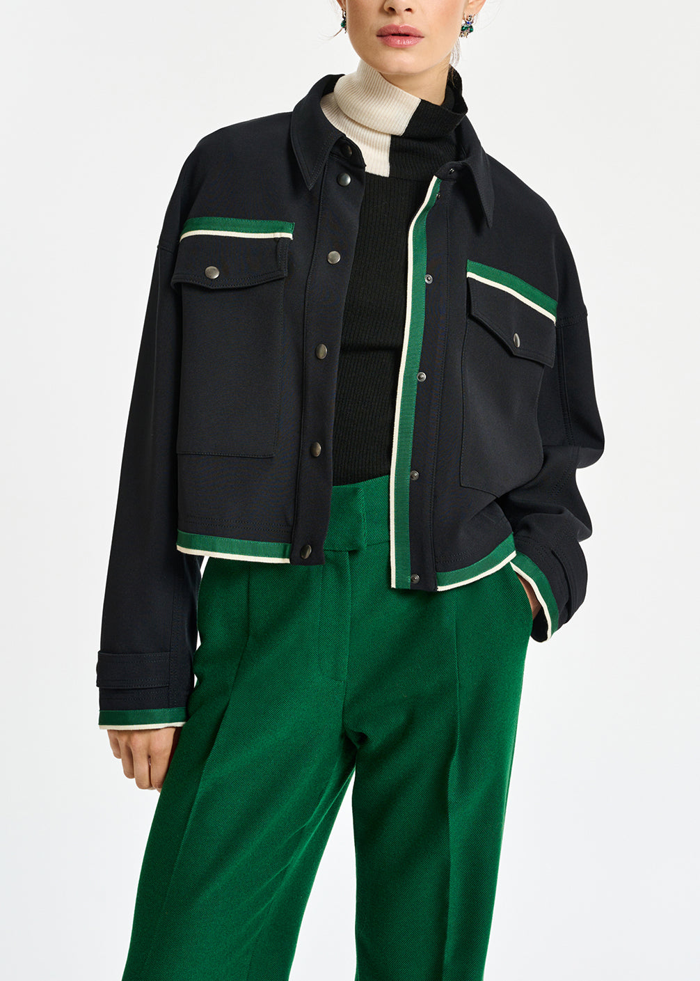 Black utility-inspired jacket RE—SSENTIEL | Essentiel second hand