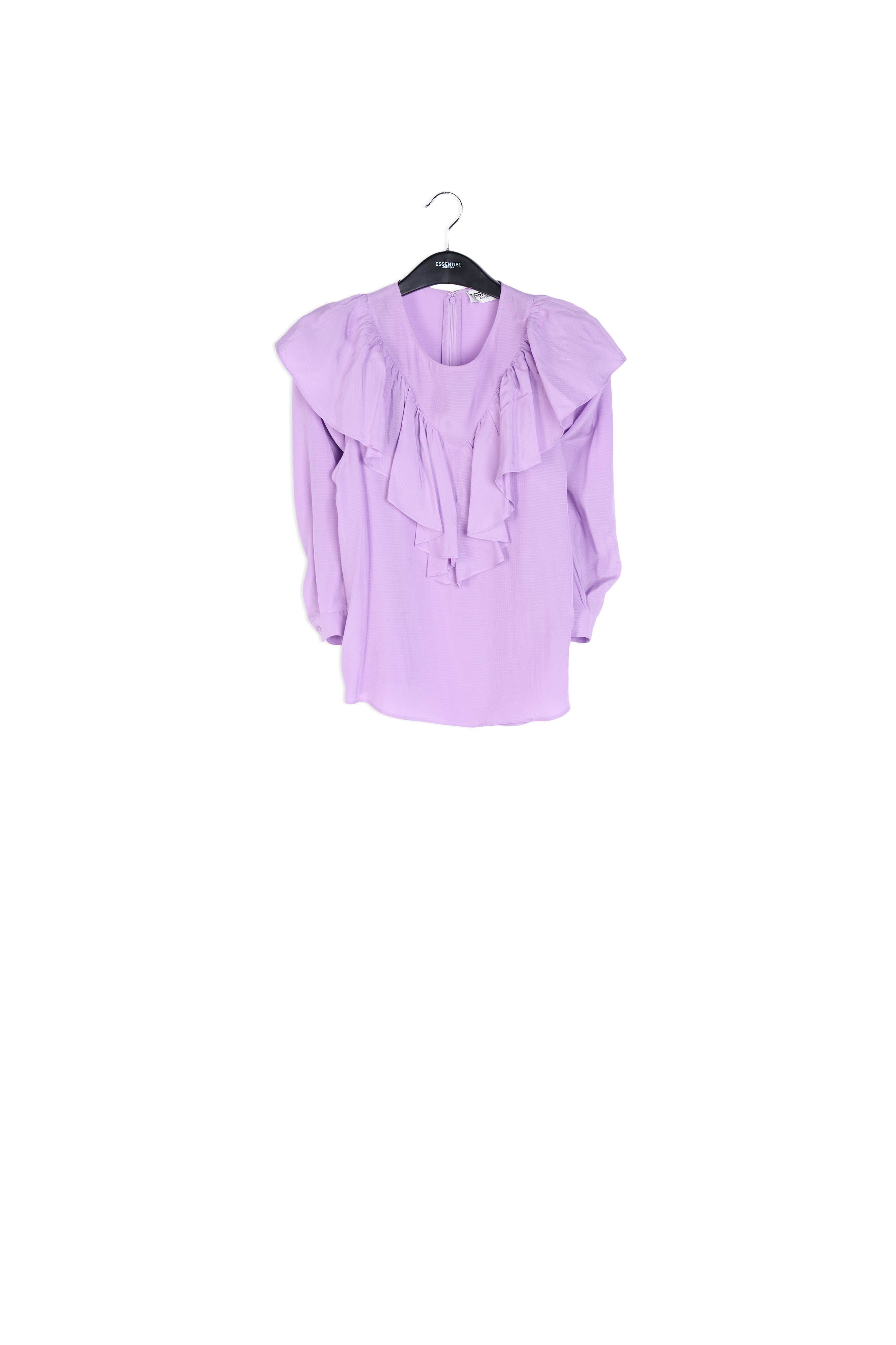 Lilac fluid loose-fit top with ruffles RE—SSENTIEL | Essentiel second hand