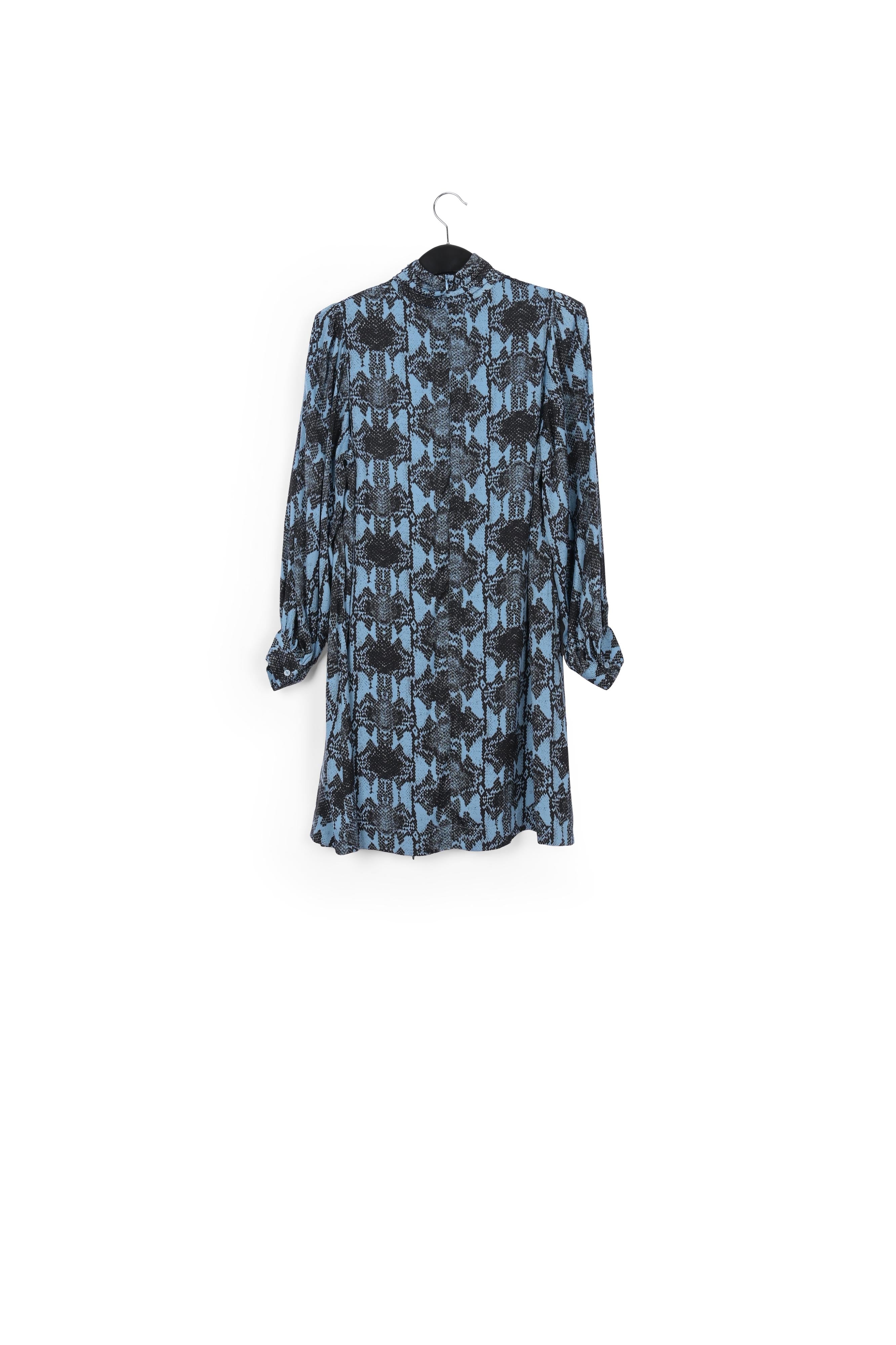 Mini robe à col roulé bleue à imprimé serpent RE—SSENTIEL | Essentiel second hand