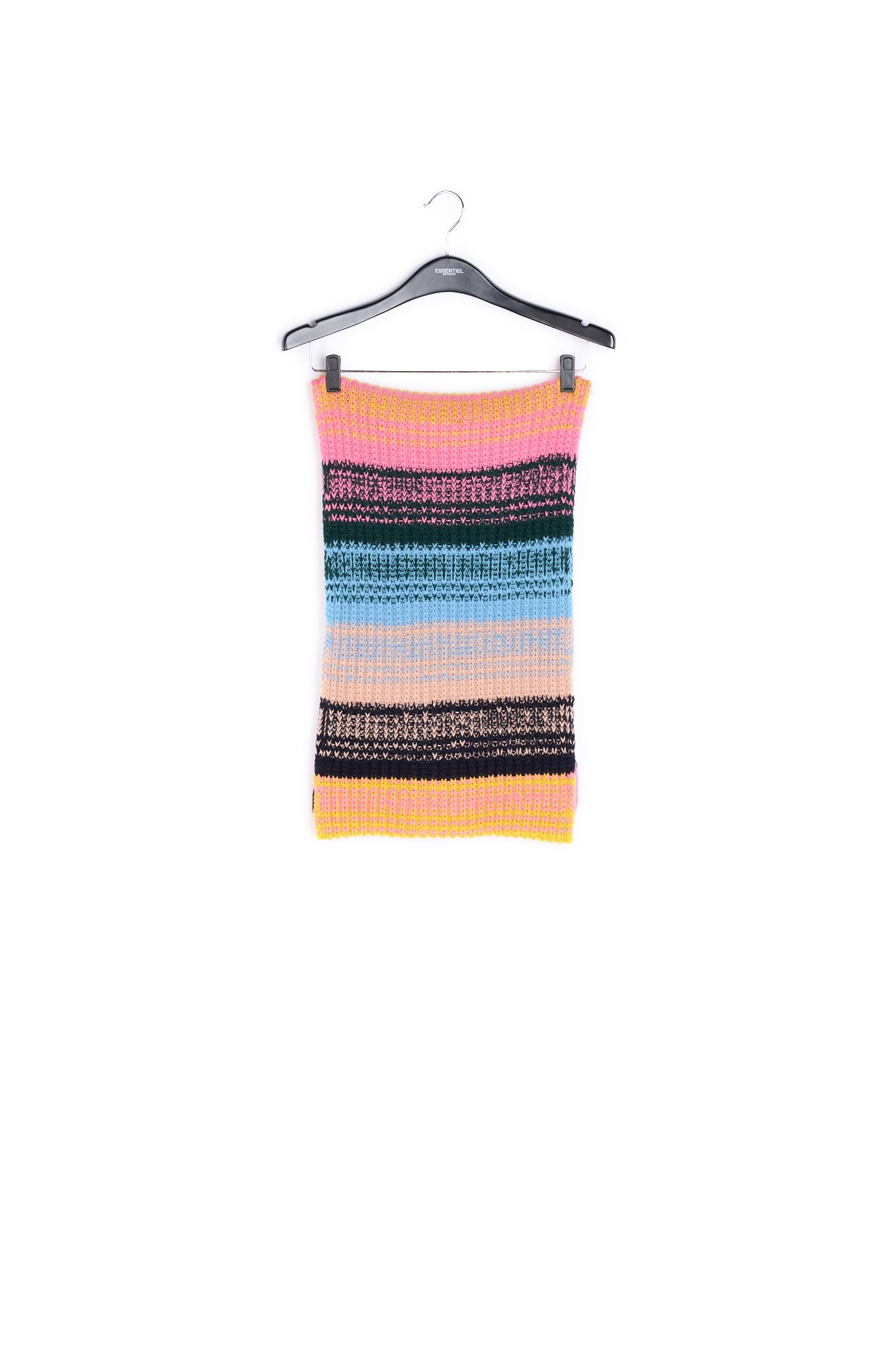 Multicolored ribbed wool-blend scarf RE—SSENTIEL | Essentiel second hand