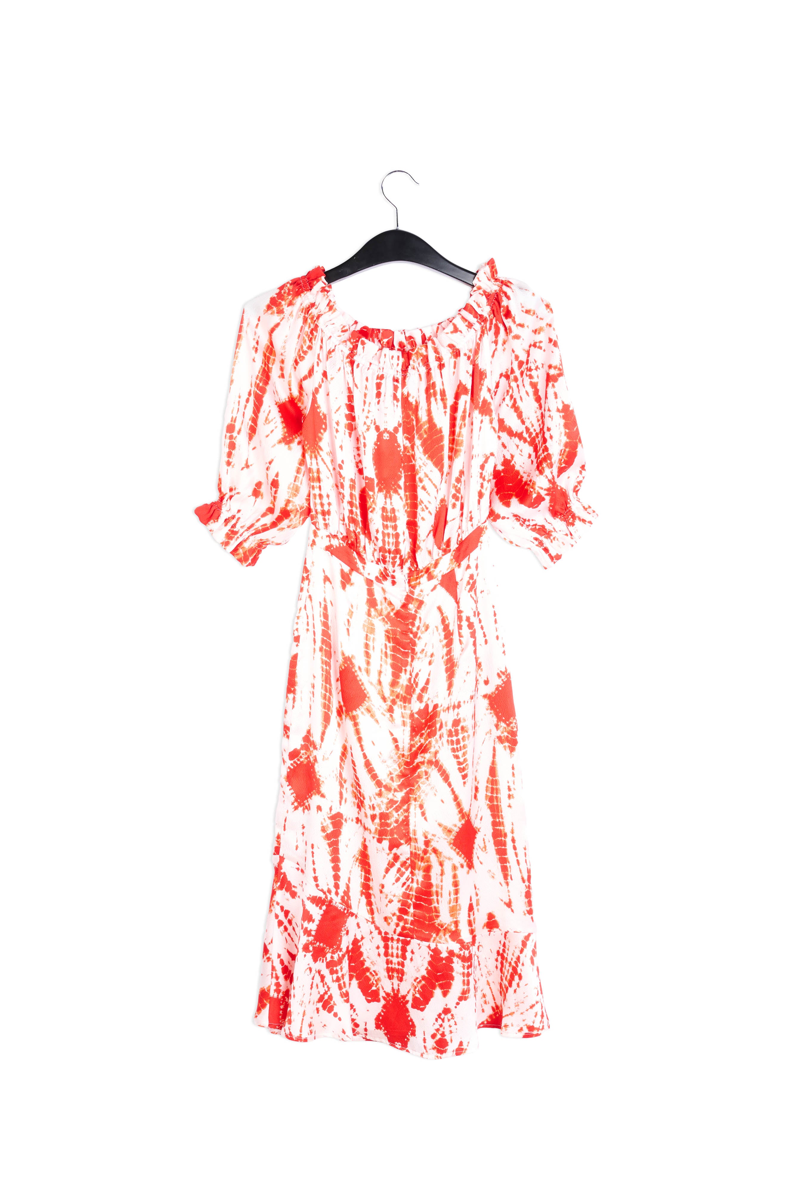 Robe en soie tie-dye blanc cassé et vert RE—SSENTIEL | Essentiel second hand