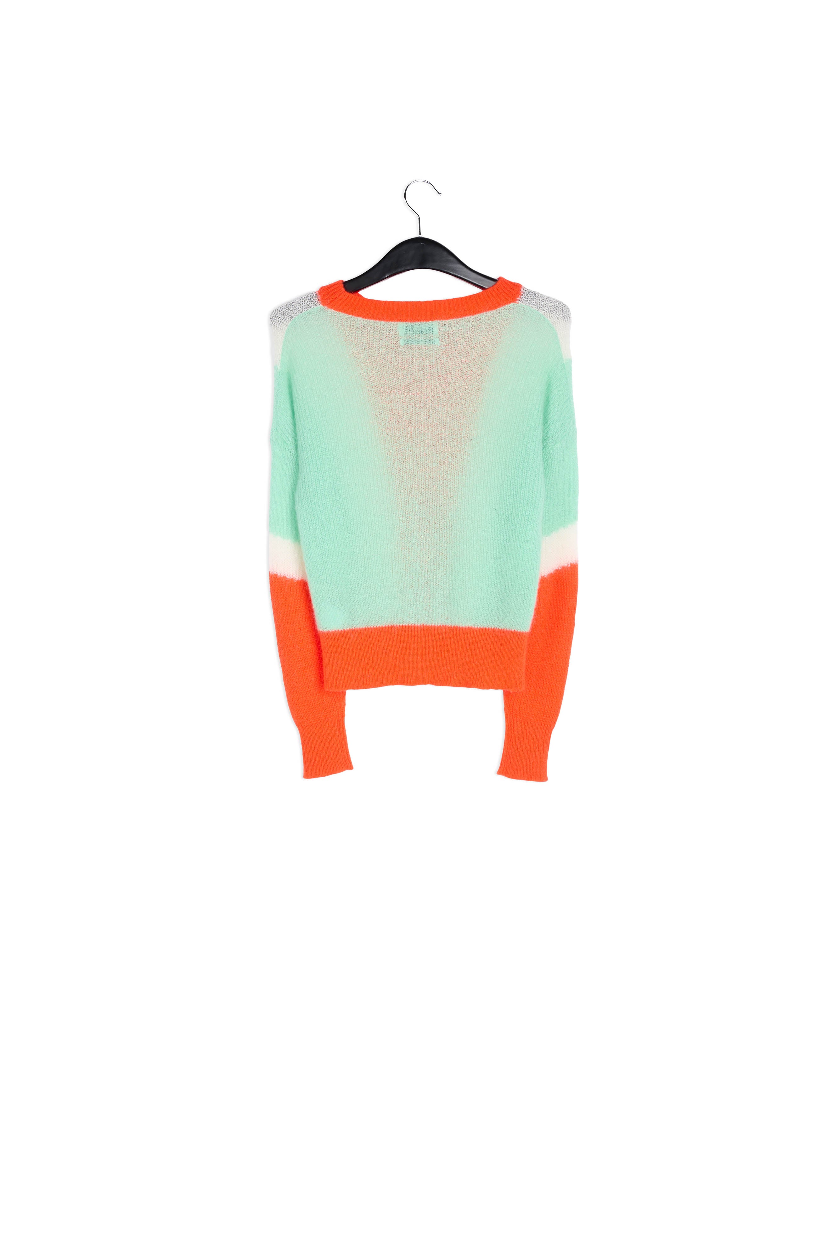 Orange, off-white and mint green mohair-blend sweater RE—SSENTIEL | Essentiel second hand