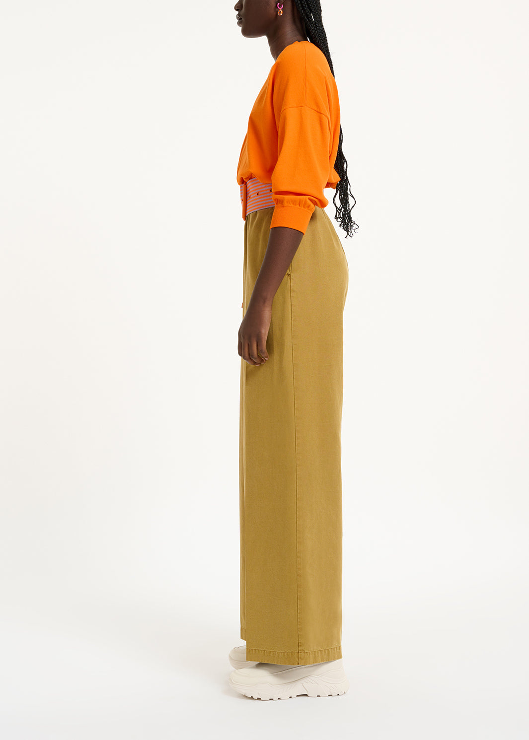 Orange knitted sweater with fitted waist RE—SSENTIEL | Essentiel second hand