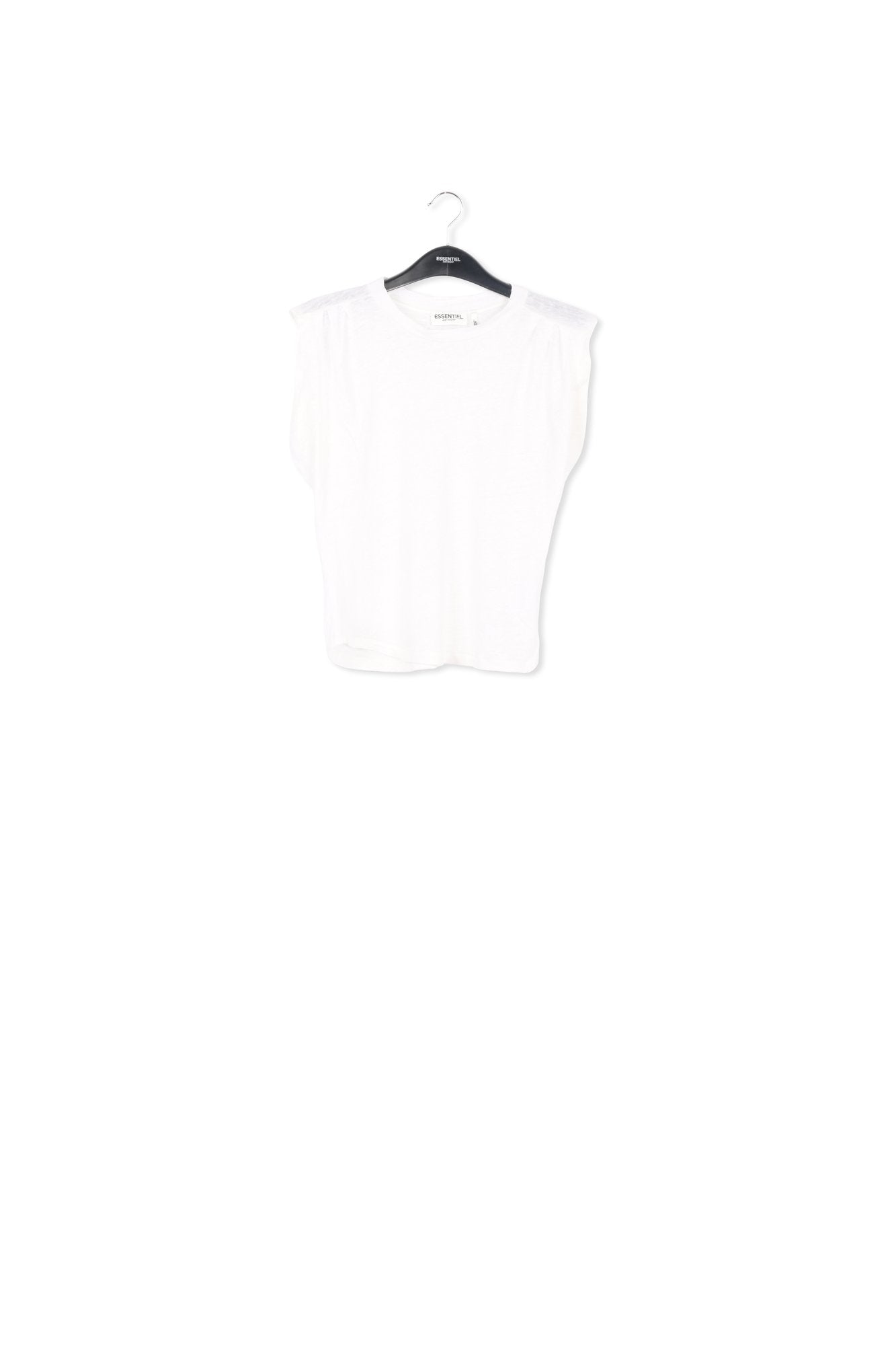 Off-white linen sleeveless T-shirt RE—SSENTIEL | Essentiel second hand