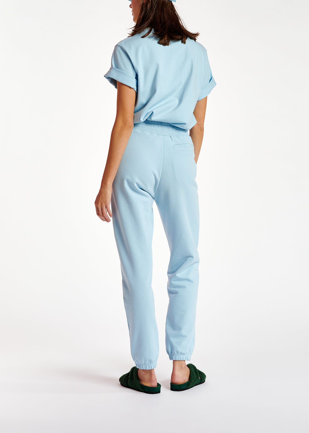 Light blue organic cotton-jersey sweatpants RE—SSENTIEL | Essentiel second hand