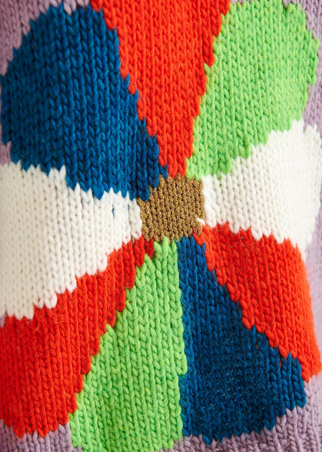 Lila trui met intarsia bloemen RE—SSENTIEL | Essentiel second hand