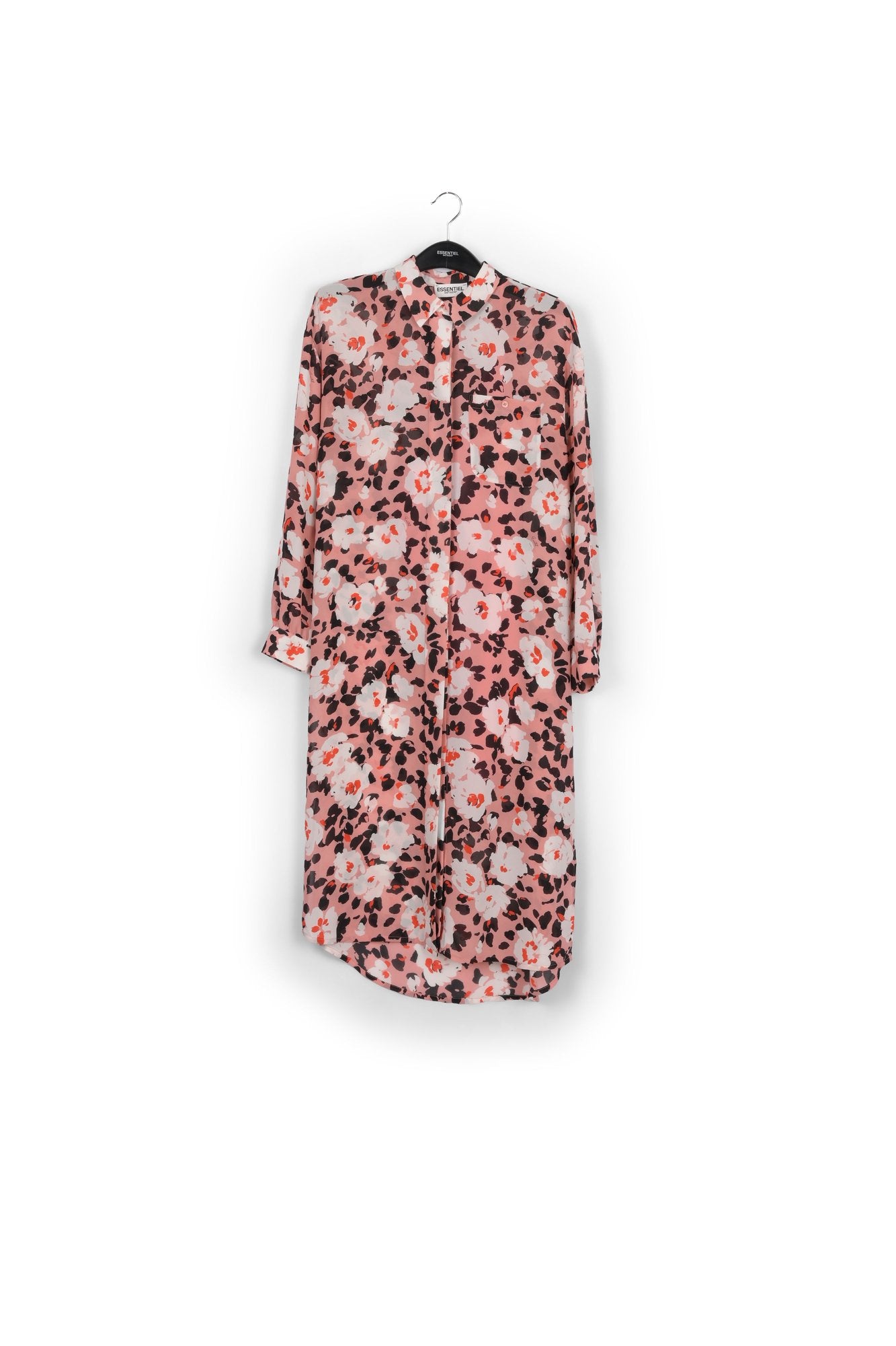 Pink floral-print shirt dress RE—SSENTIEL | Essentiel second hand