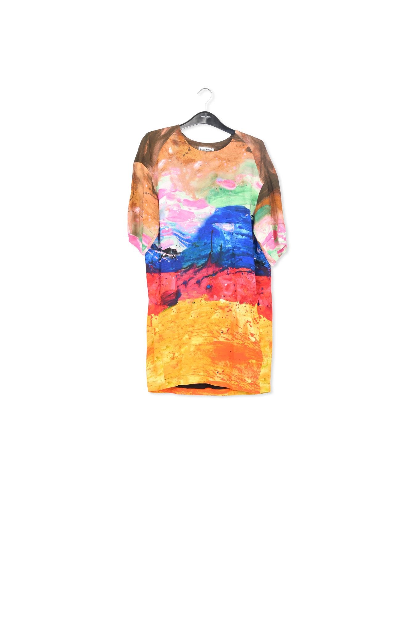 Multicolor paint brush print mini dress RE—SSENTIEL | Essentiel second hand