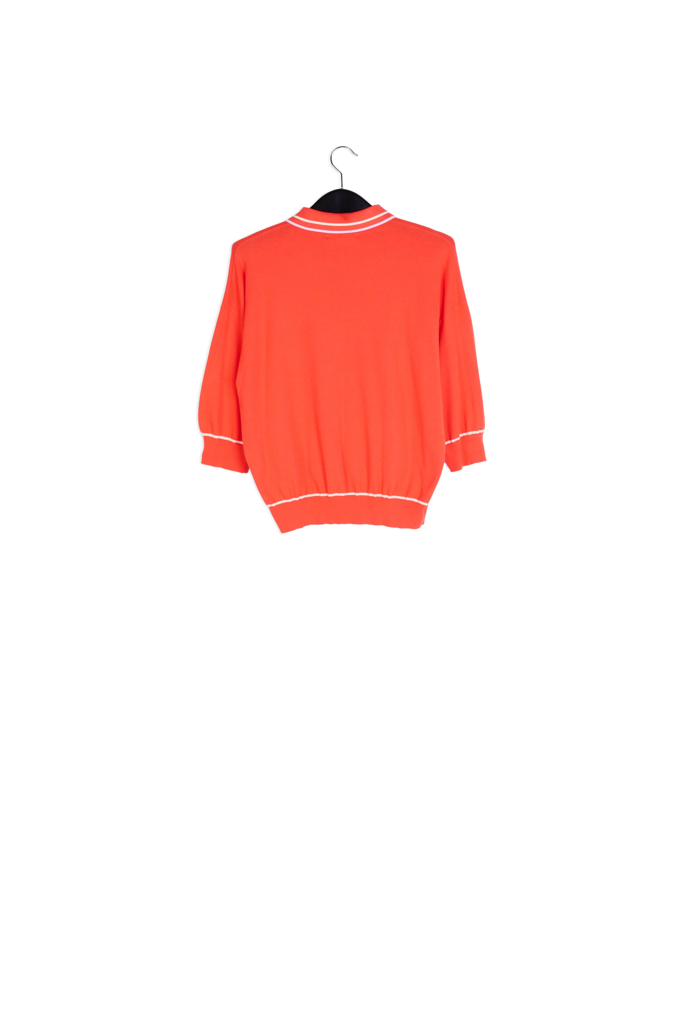 Red knitted polo top RE—SSENTIEL | Essentiel second hand