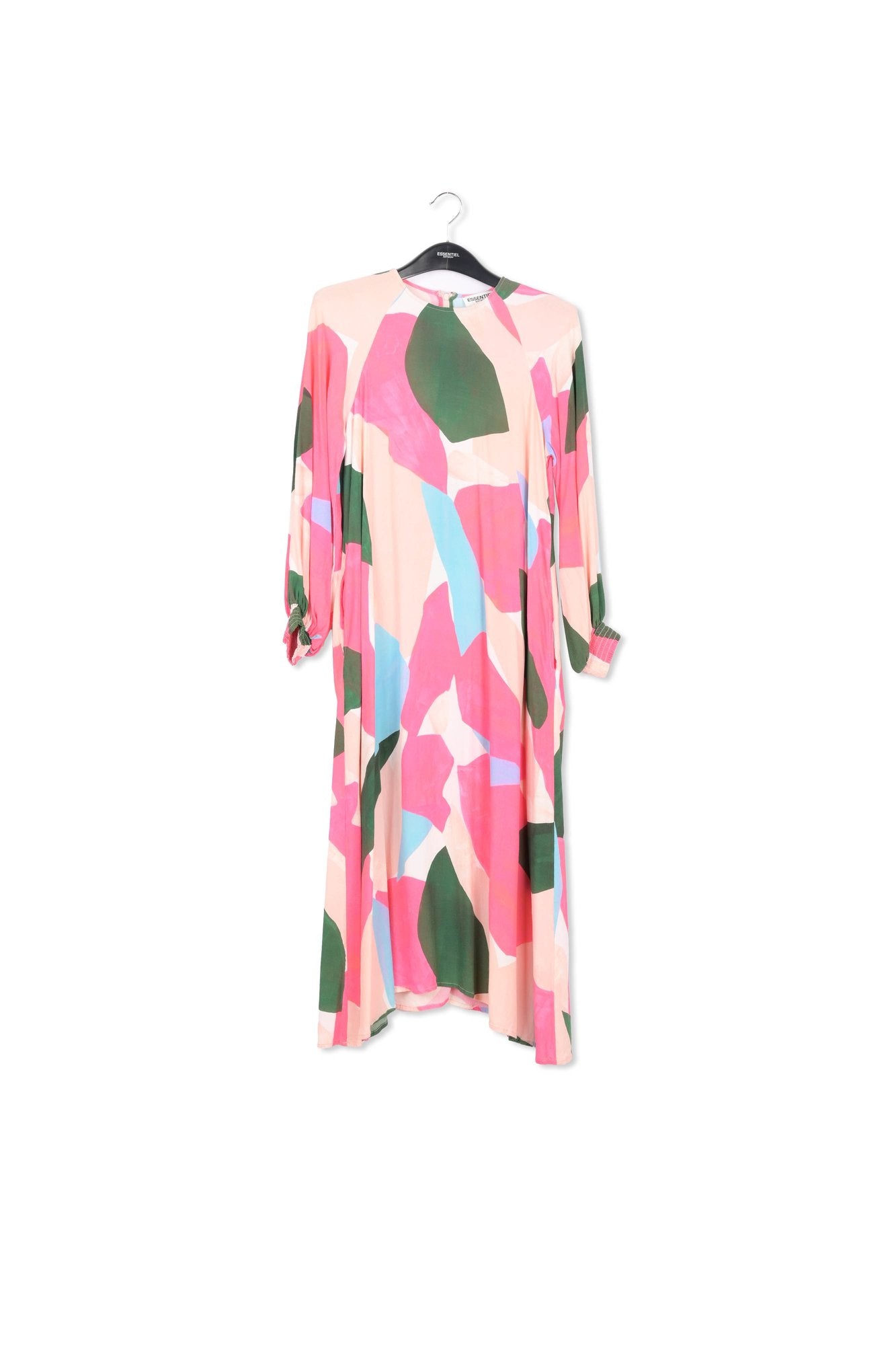 Maxi robe à  imprimé graphique rose clair, rose et bleu RE—SSENTIEL | Essentiel second hand