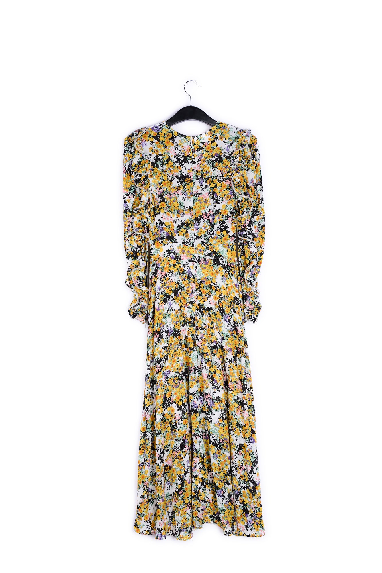 Off-white ruffled floral-print maxi dress RE—SSENTIEL | Essentiel second hand