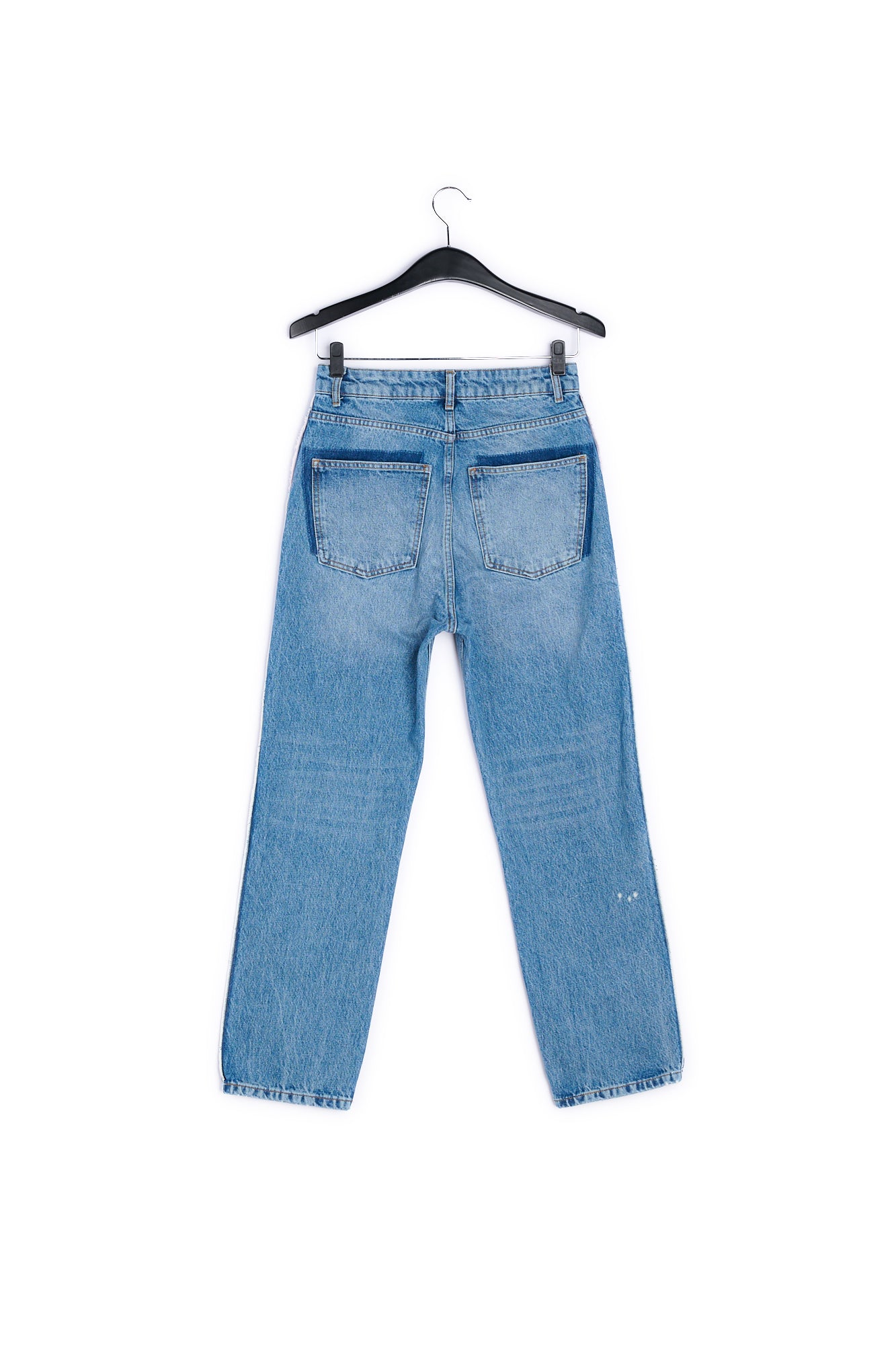 Dark blue distressed high-rise jeans RE—SSENTIEL | Essentiel second hand
