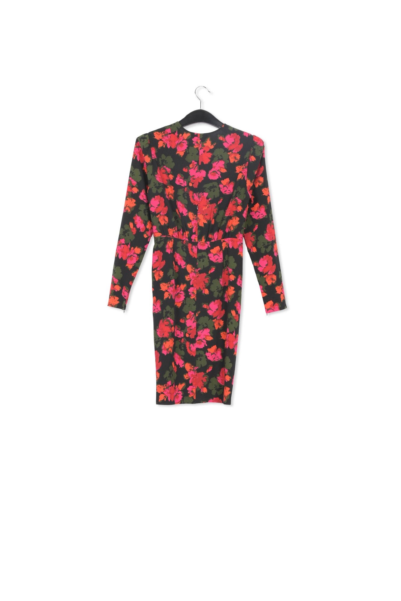 Robe midi cache-cœur noire et bleue RE—SSENTIEL | Essentiel second hand