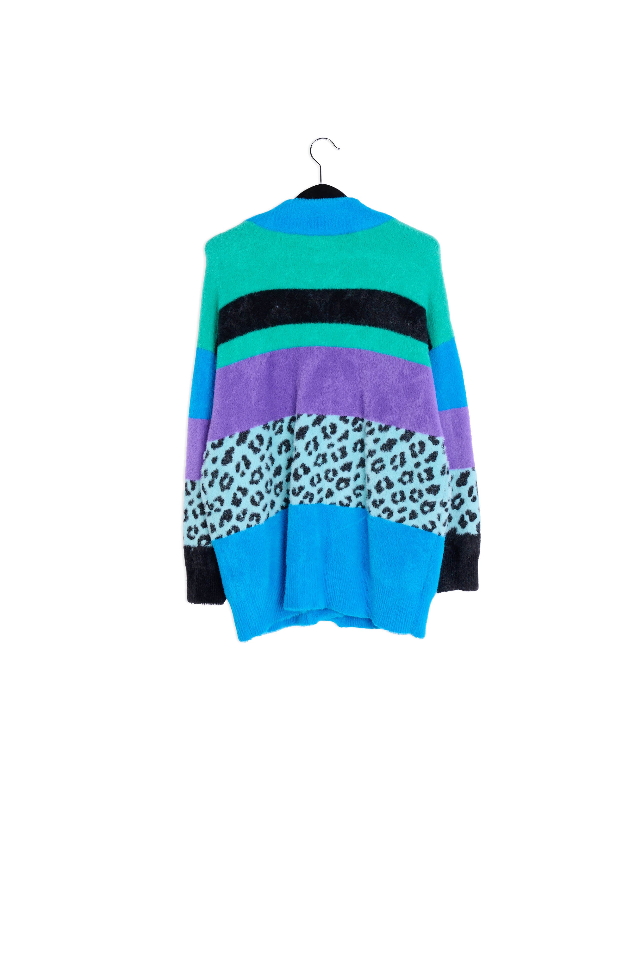 Blue and green striped knit cardigan RE—SSENTIEL | Essentiel second hand