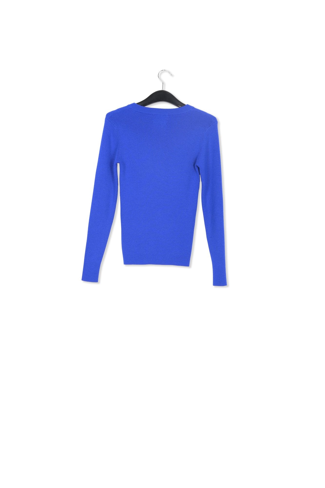 Pull bleu foncé en tricot côtelé RE—SSENTIEL | Essentiel second hand