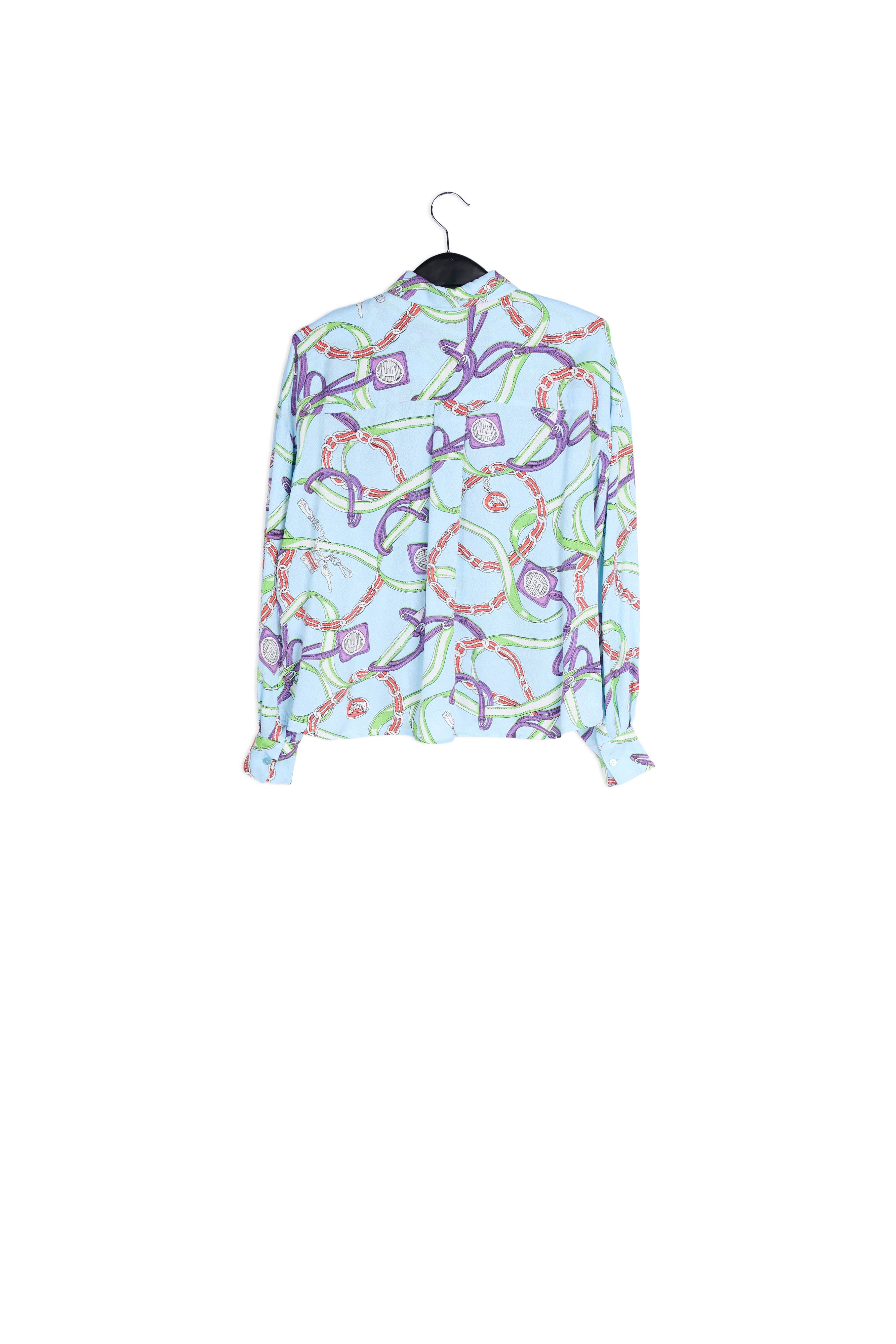 Light blue loose-fit print shirt RE—SSENTIEL | Essentiel second hand