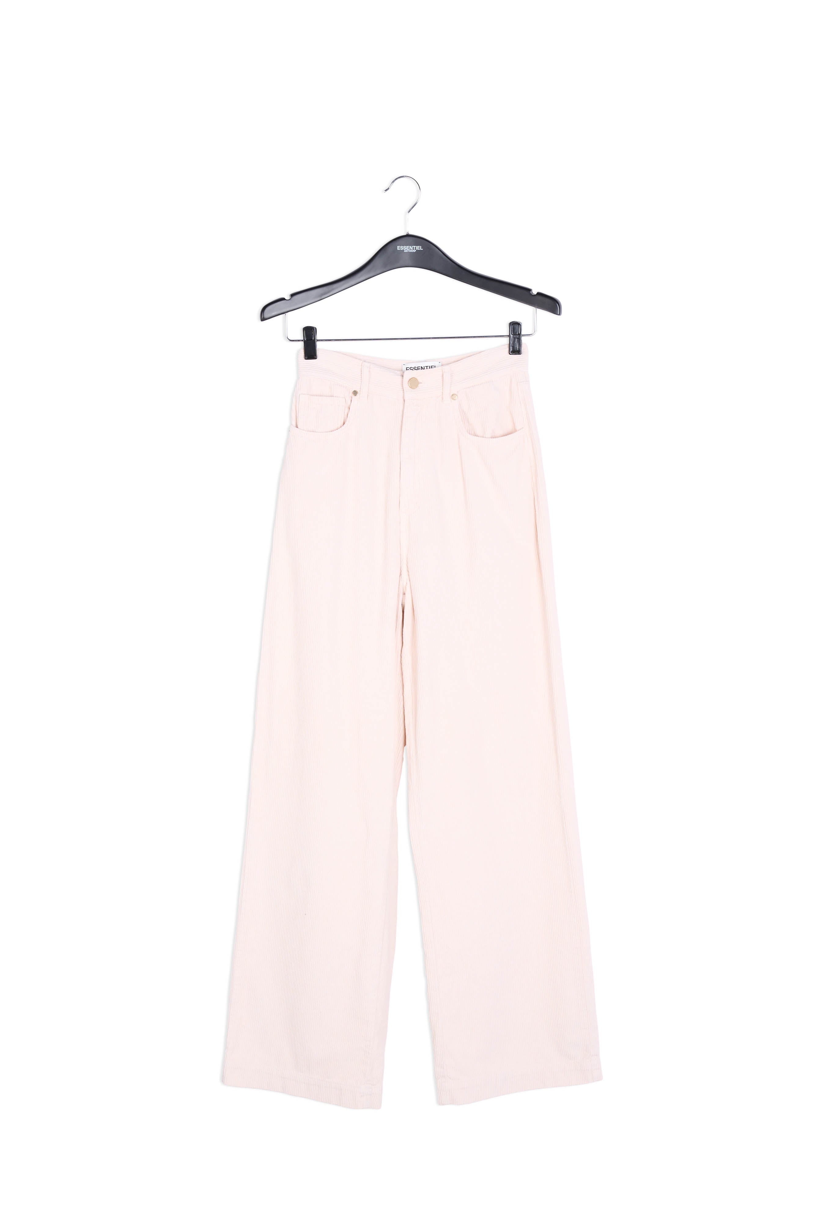 Off-white soft corduroy wide leg pants RE—SSENTIEL | Essentiel second hand