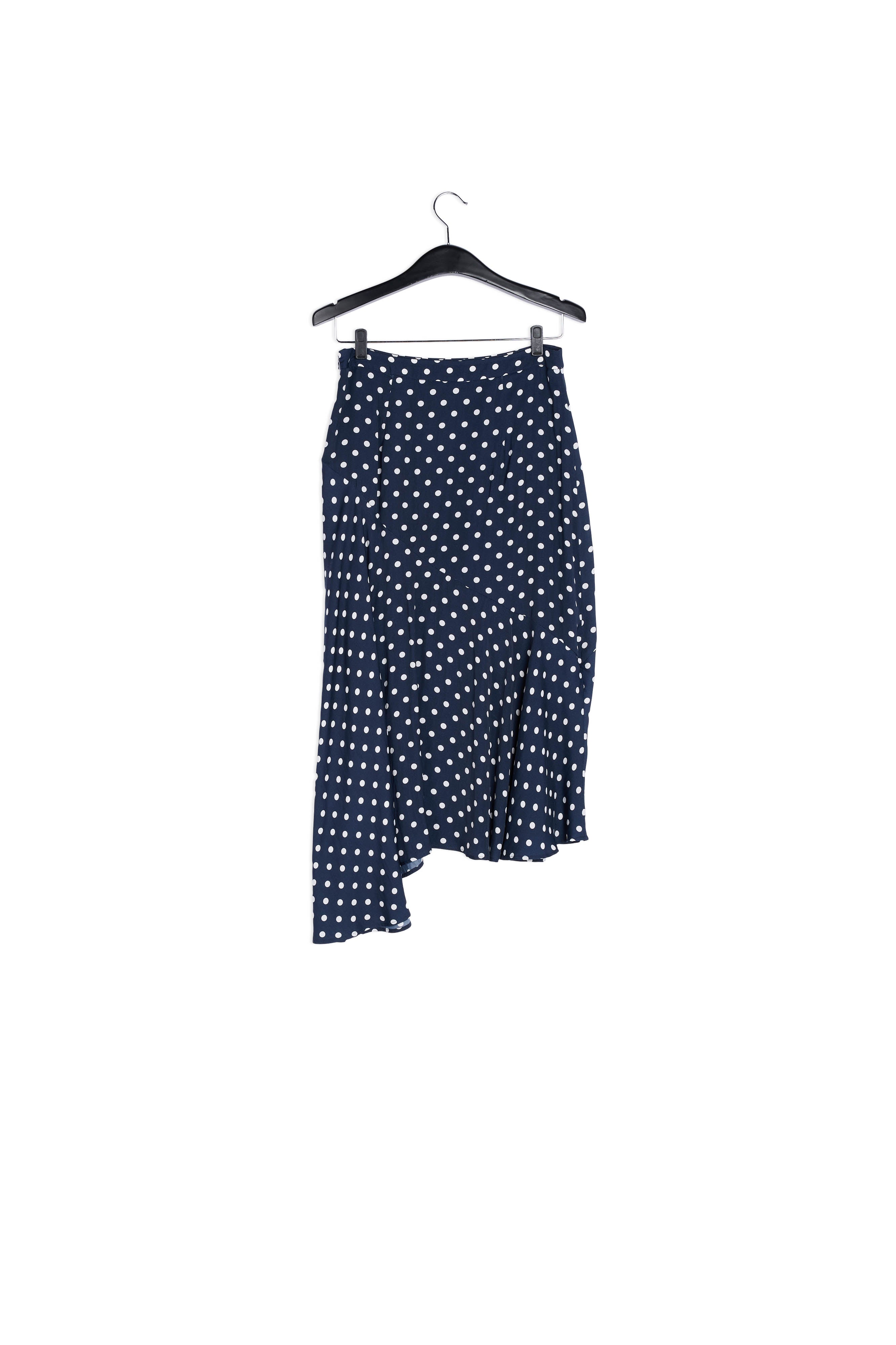 Dark blue polka dot midi skirt RE—SSENTIEL | Essentiel second hand