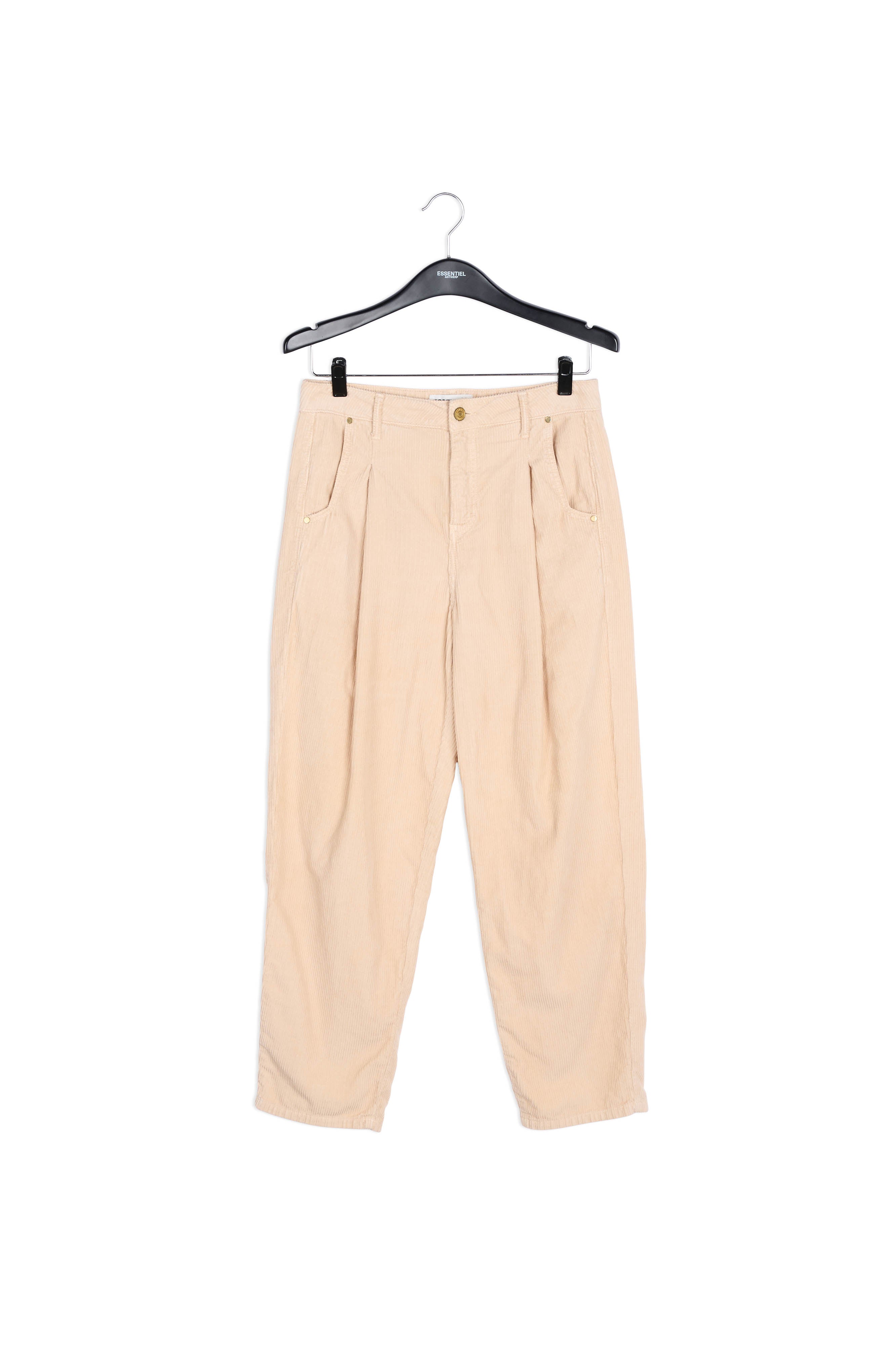 Pantalon en velours côtelé de coton beige RE—SSENTIEL | Essentiel second hand