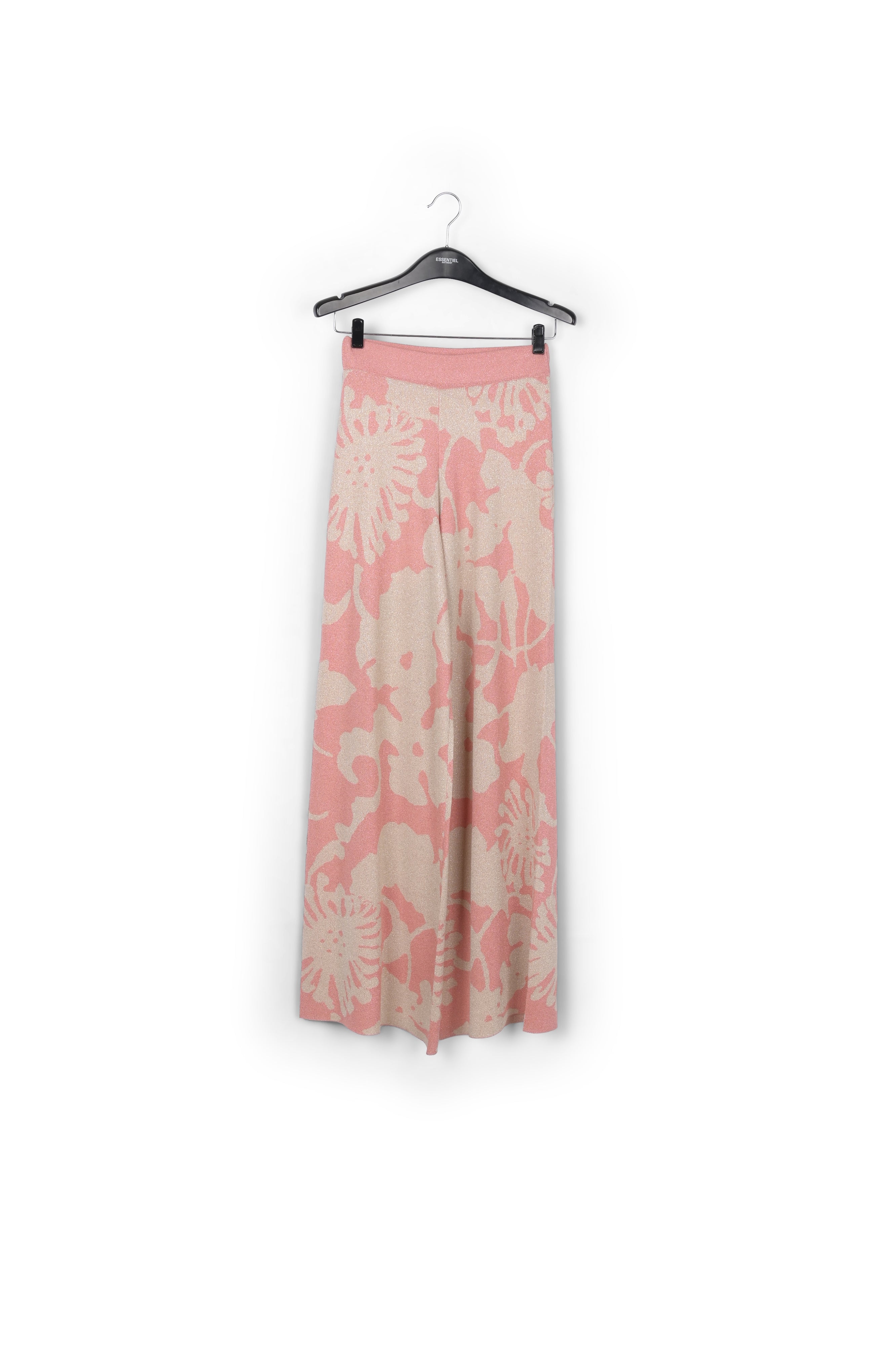 Beige and purple jacquard-knit lurex pants RE—SSENTIEL | Essentiel second hand