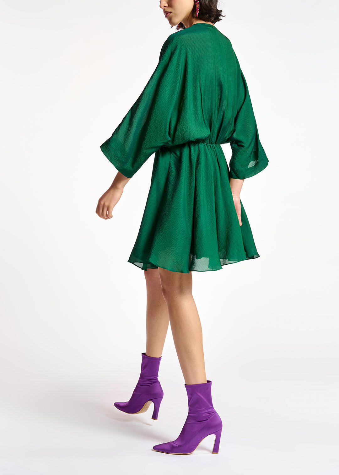 Dark green mini wrap dress RE—SSENTIEL | Essentiel second hand