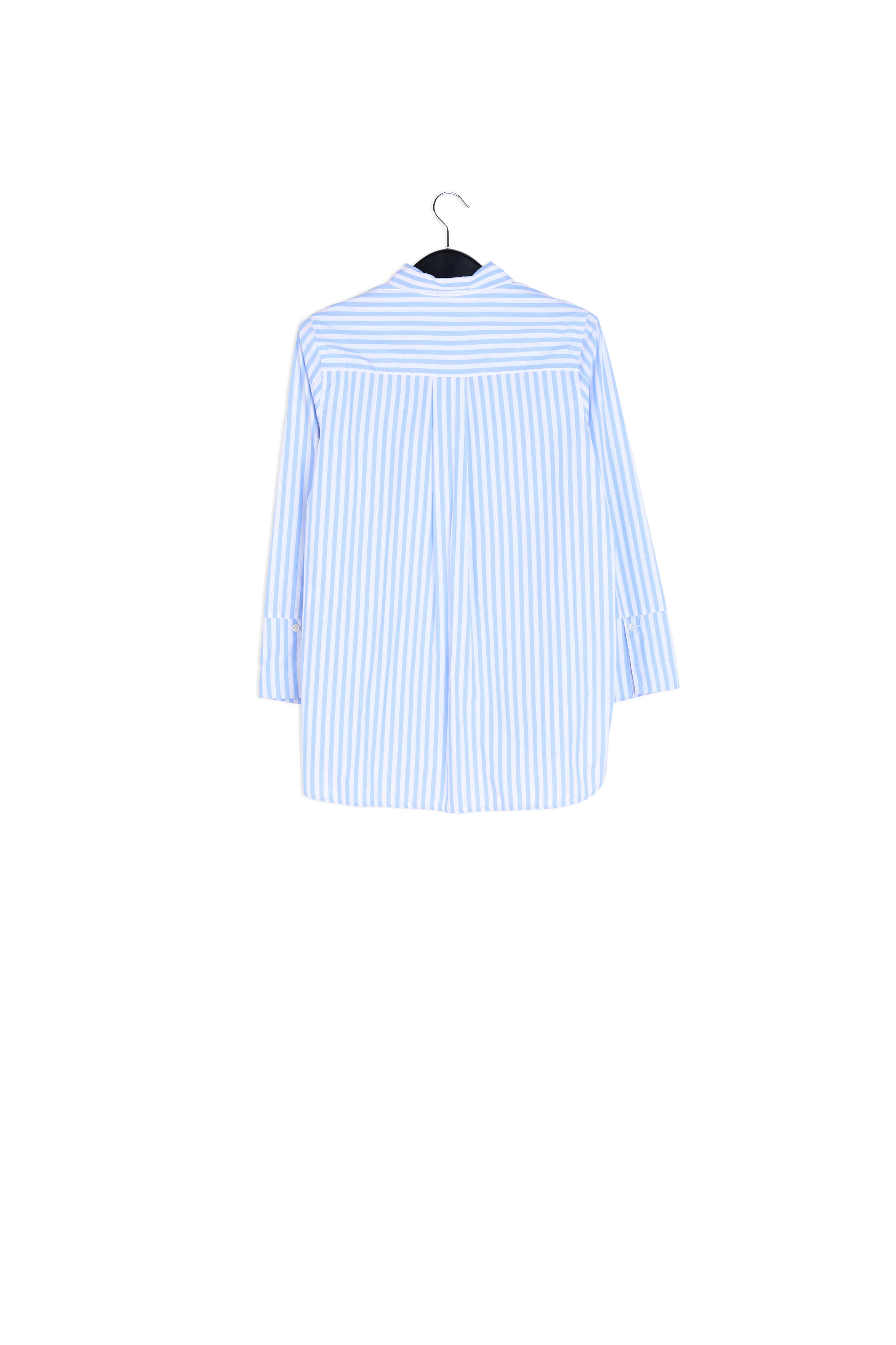 White and dark blue striped cotton shirt (ready to publish wrong_packshots) RE—SSENTIEL | Essentiel second hand