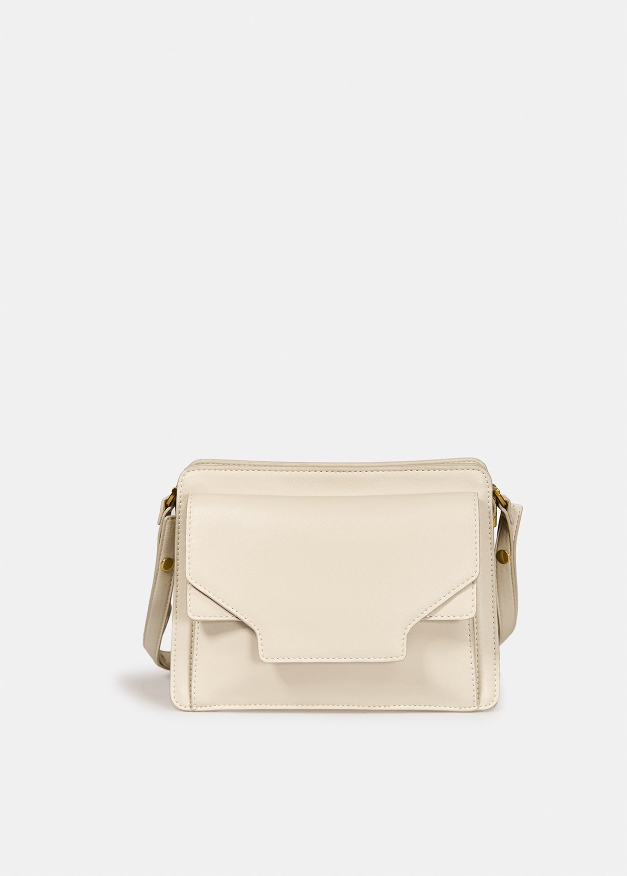 Ecru faux leather shoulder bag RE—SSENTIEL | Essentiel second hand