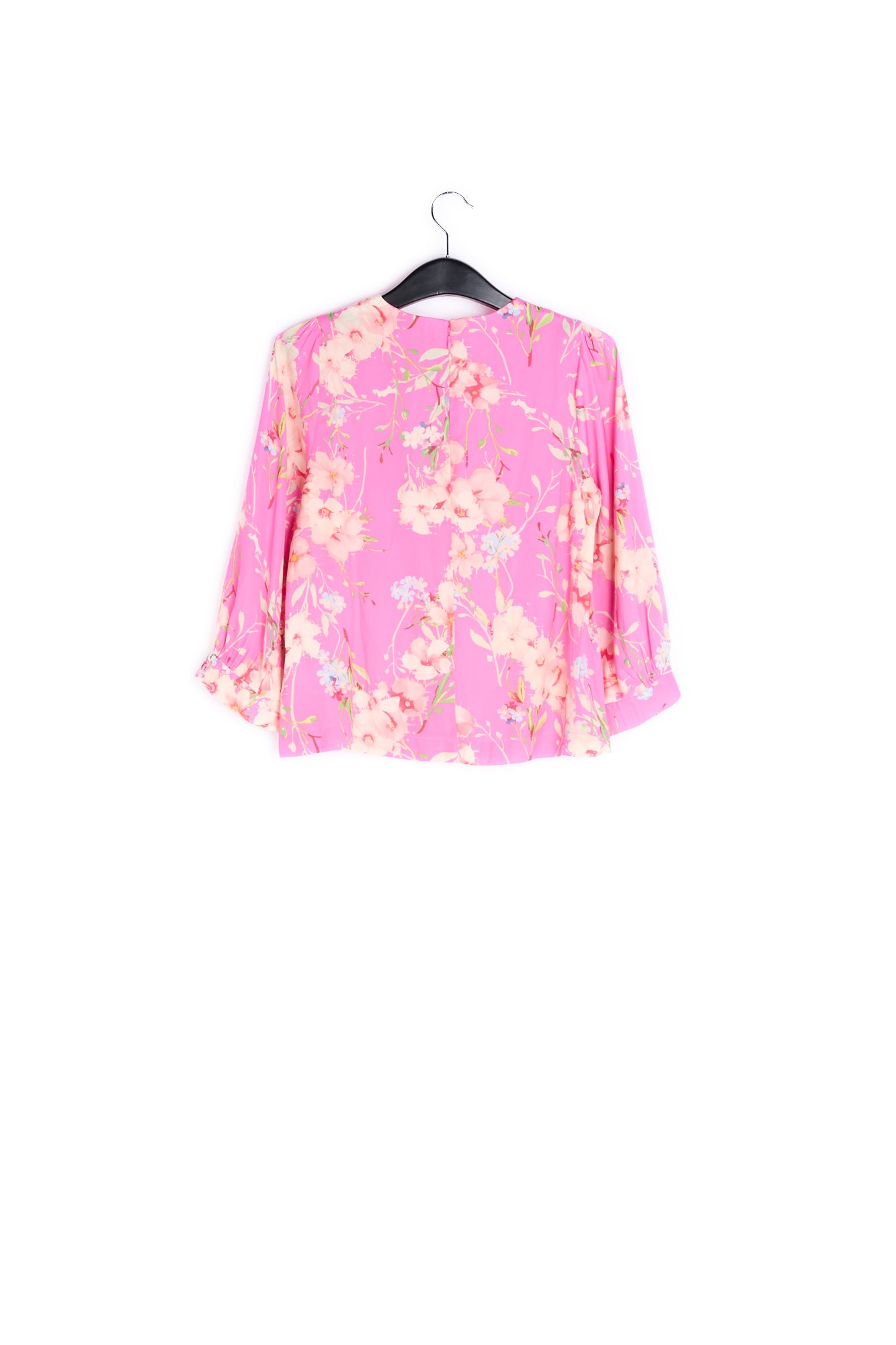 Pink floral top with puff sleeves RE—SSENTIEL | Essentiel second hand