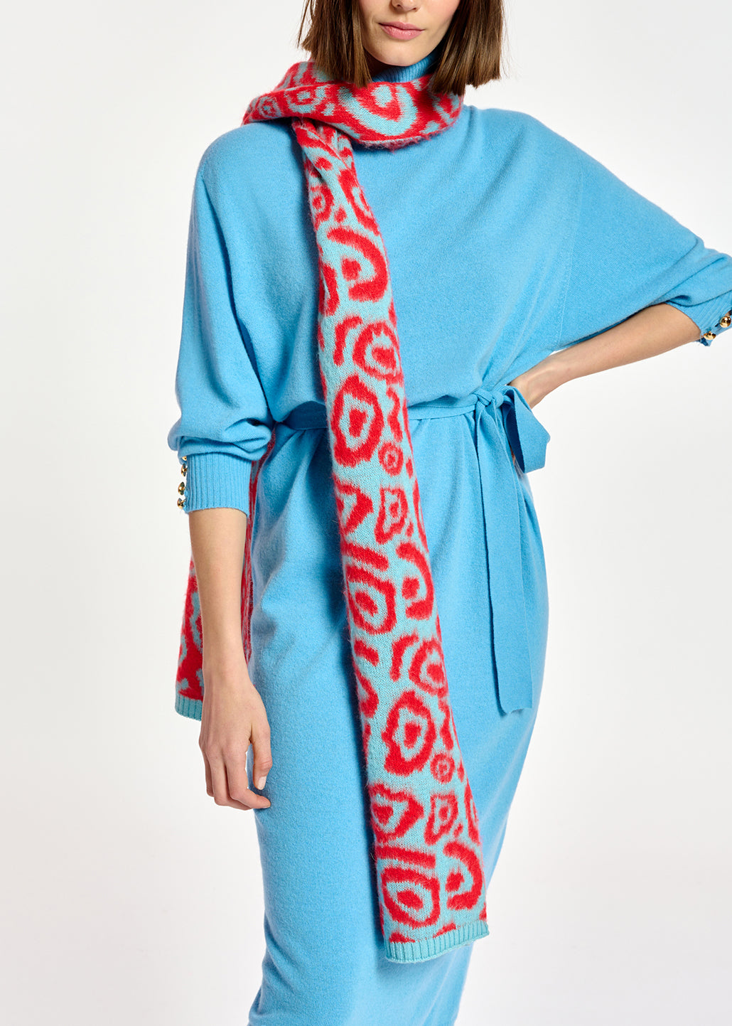 Blue turtleneck knit dress RE—SSENTIEL | Essentiel second hand