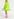 Neon yellow plissé cape-effect mini dress Faume - seconde main