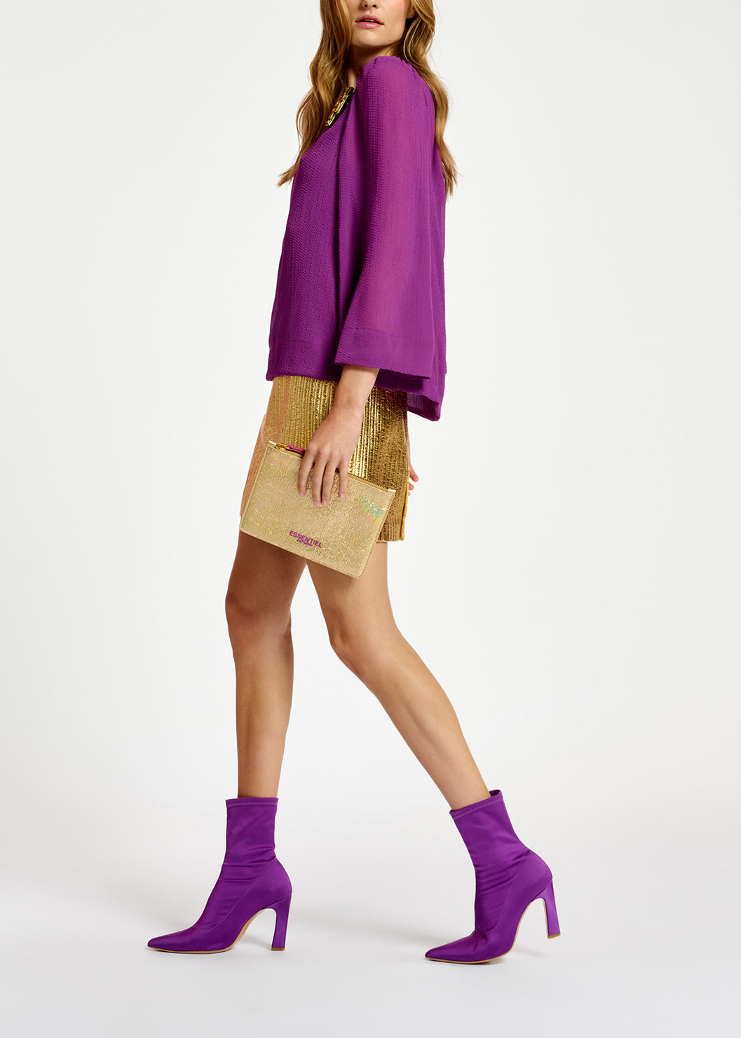 Top pourpre aux épaules bouffantes RE—SSENTIEL | Essentiel second hand