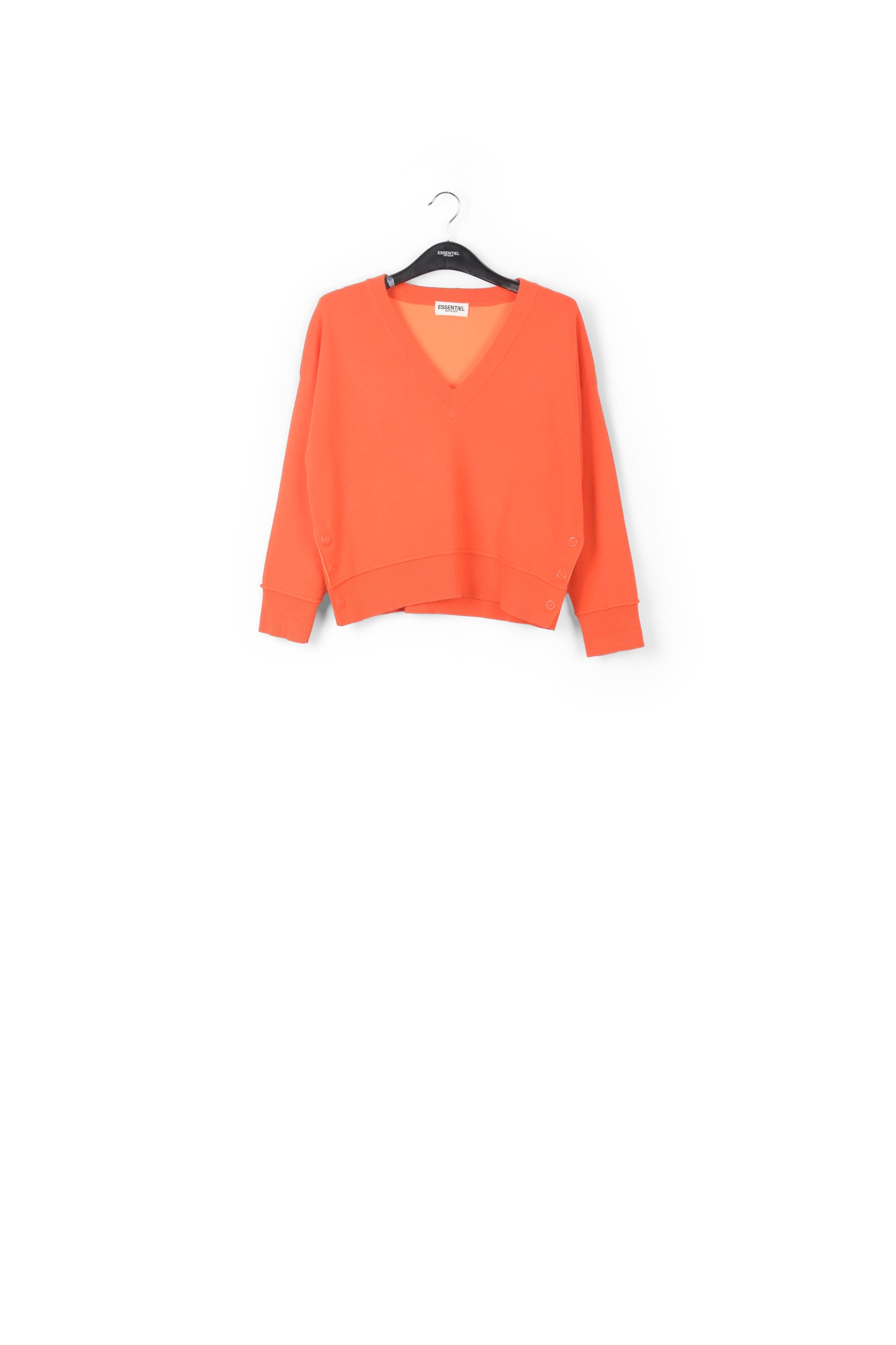 Pull carré orange à encolure en v RE—SSENTIEL | Essentiel second hand
