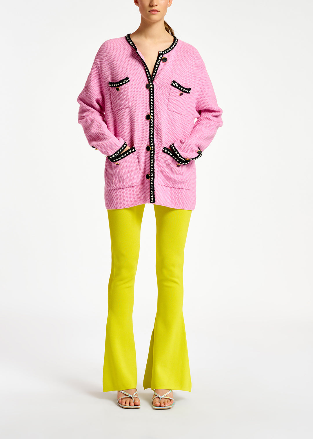 Cardigan rose en laine et coton RE—SSENTIEL | Essentiel second hand