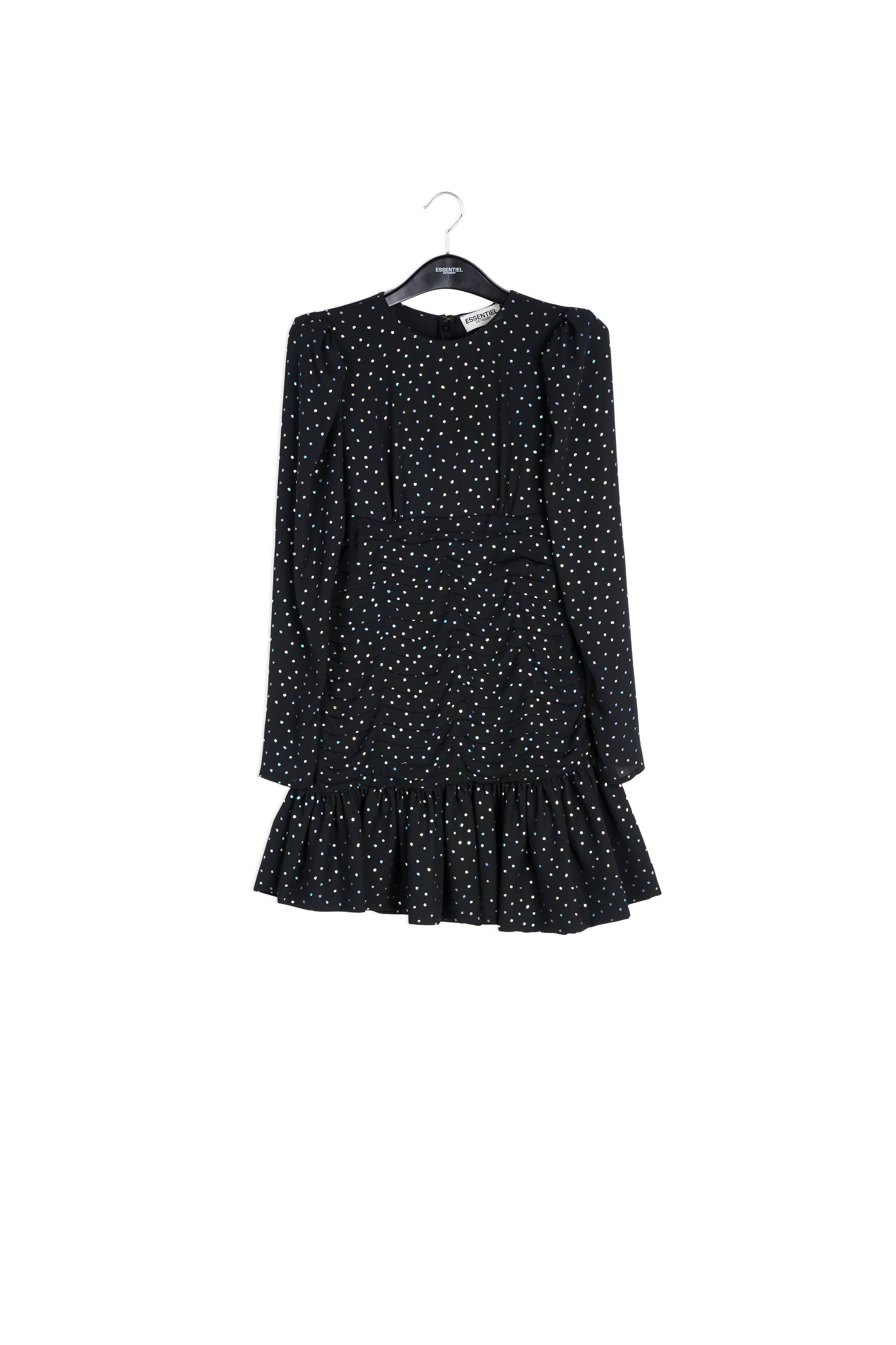 Mini robe noire à pois holographiques RE—SSENTIEL | Essentiel second hand
