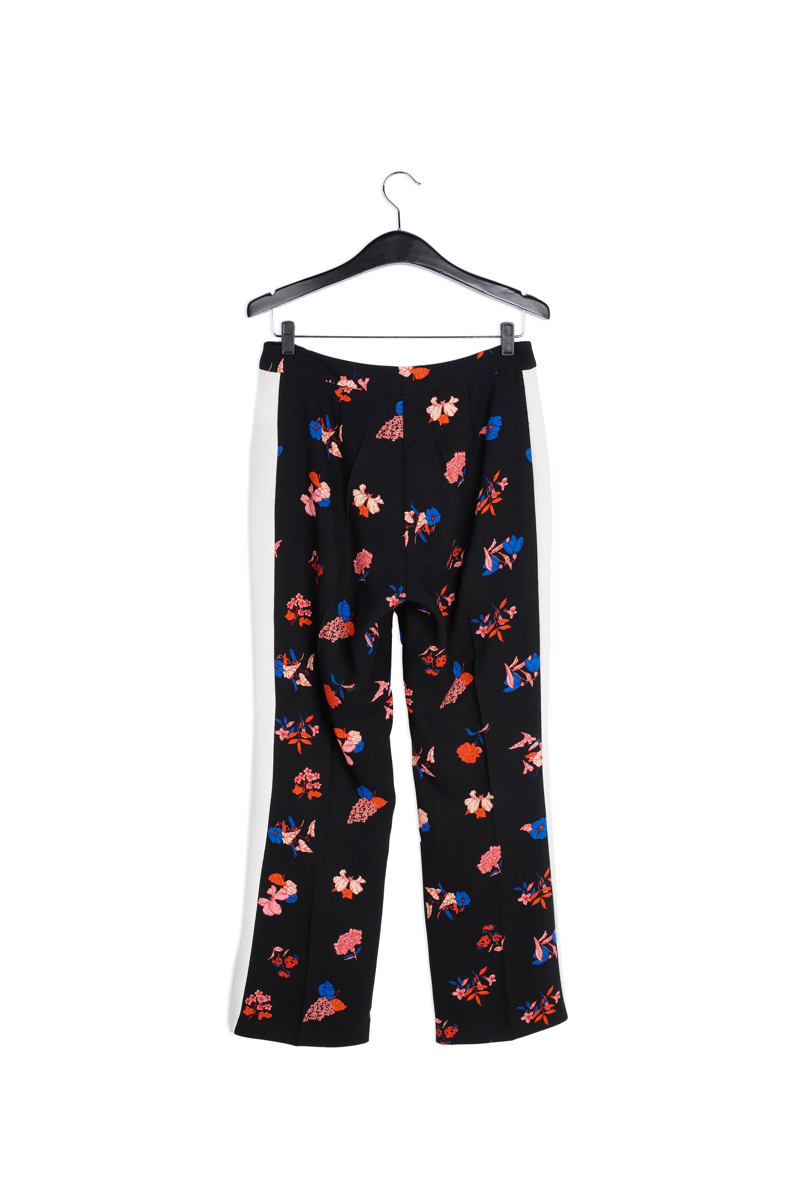 Pantalon noir floral à jambes droites RE—SSENTIEL | Essentiel second hand