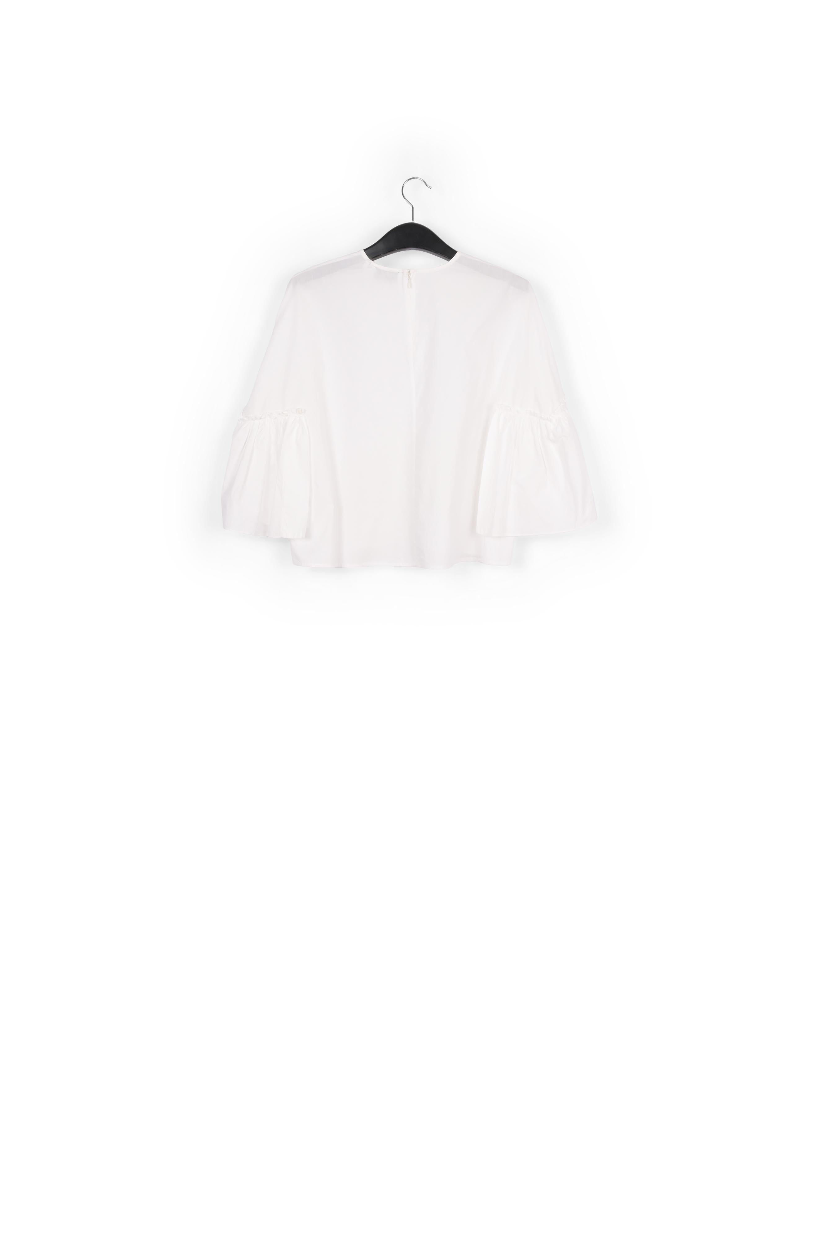 White cotton top with ruffled sleeves RE—SSENTIEL | Essentiel second hand