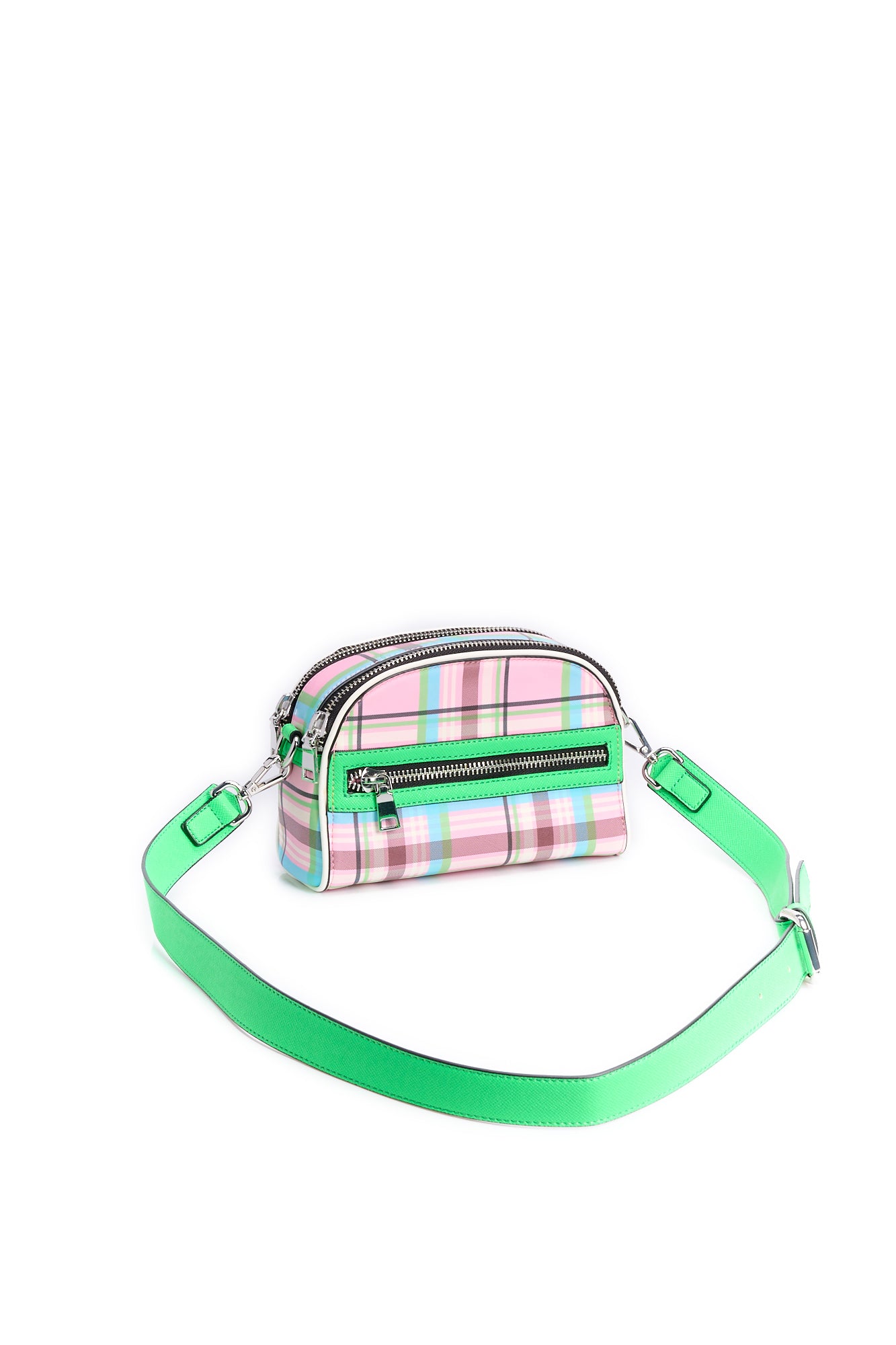 Pink and purple checked shoulder bag RE—SSENTIEL | Essentiel second hand