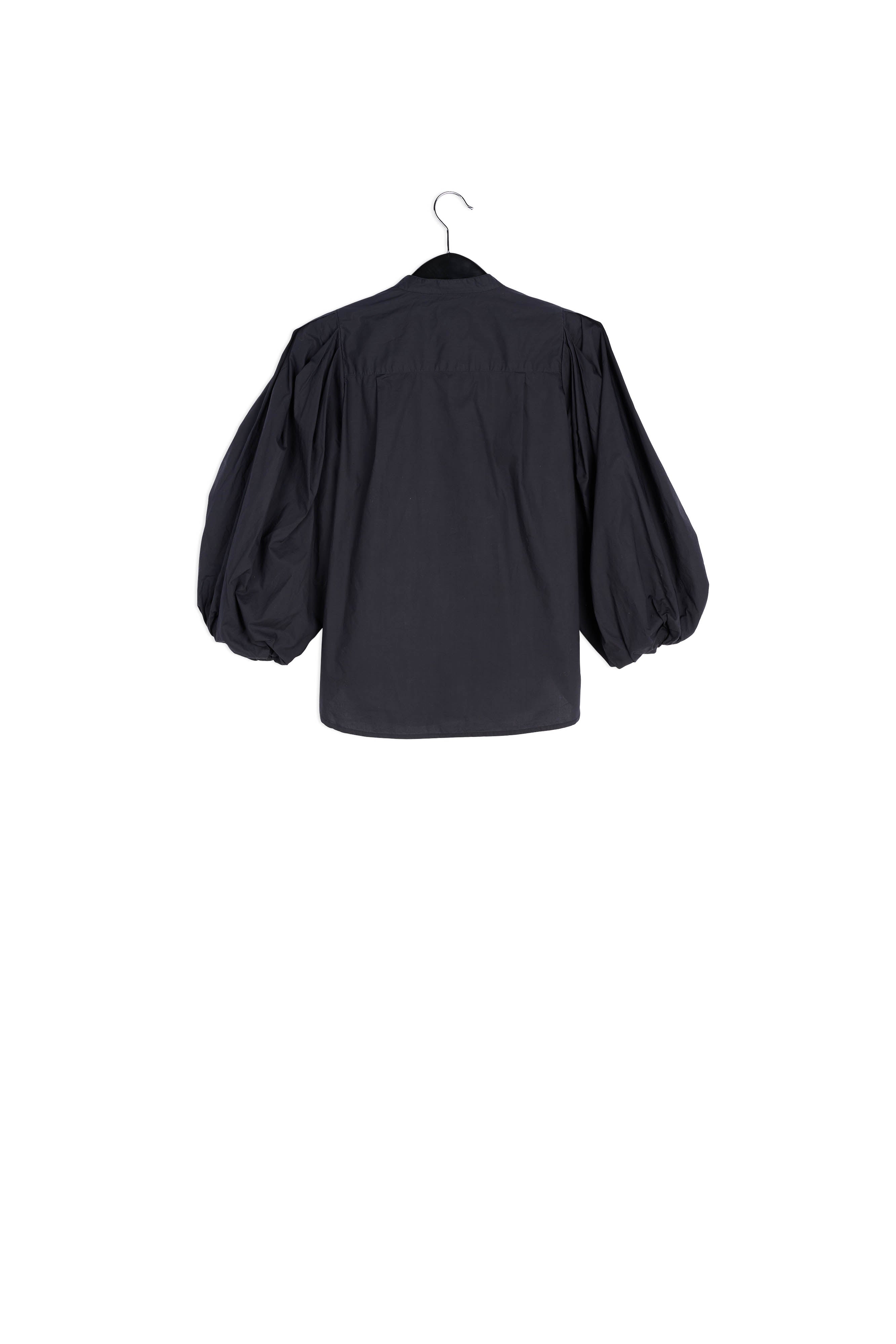 Black cotton bead-embellished shirt RE—SSENTIEL | Essentiel second hand