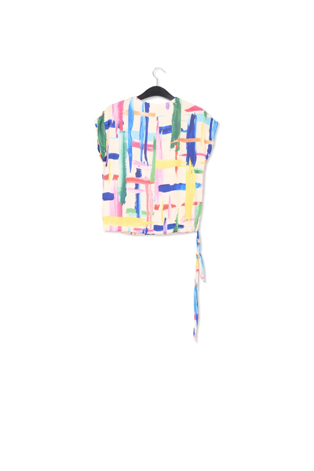 Kleurrijke top met grafische strepen RE—SSENTIEL | Essentiel second hand
