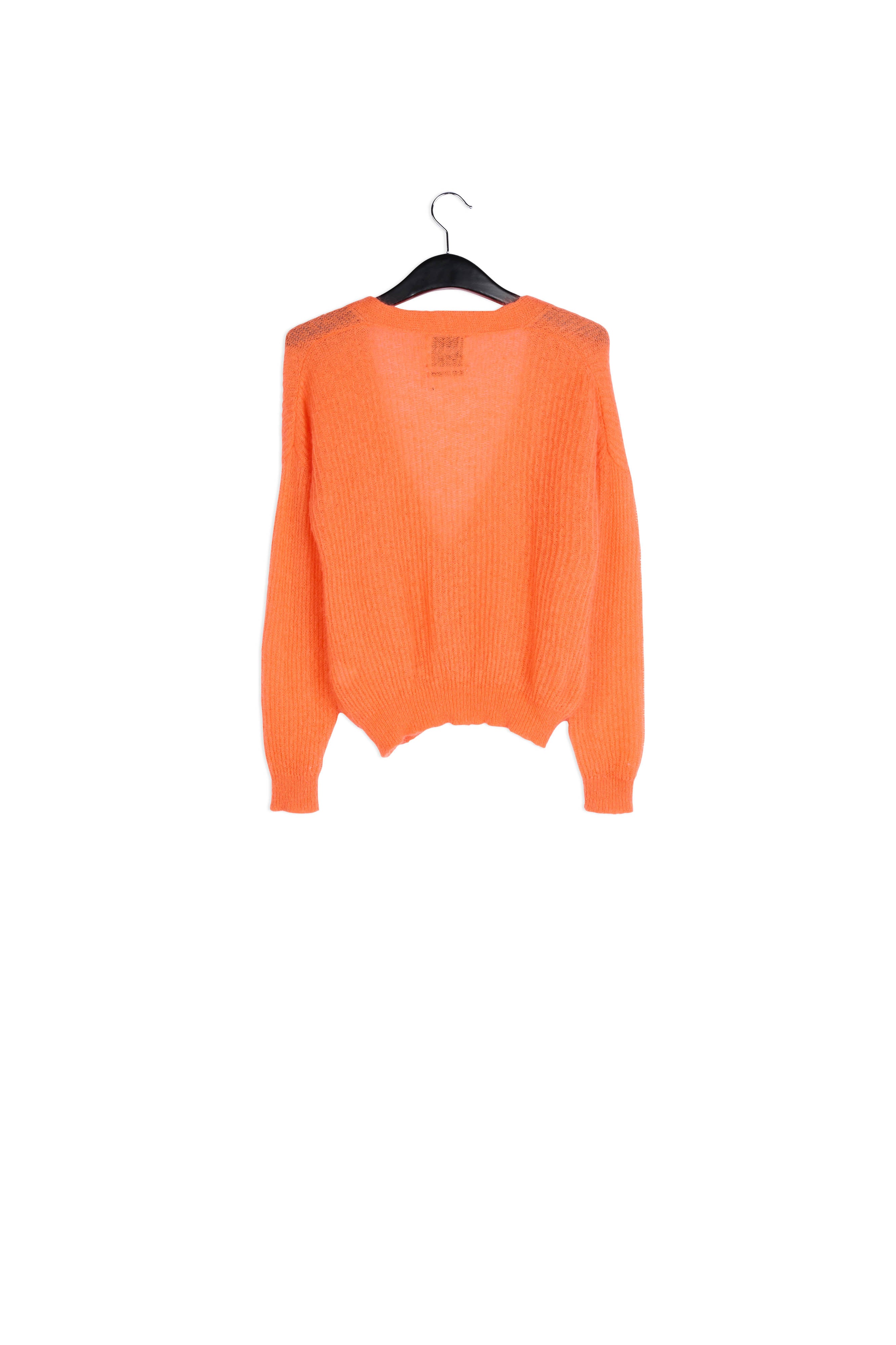 Orange ribbed knit cardigan with mohair RE—SSENTIEL | Essentiel second hand