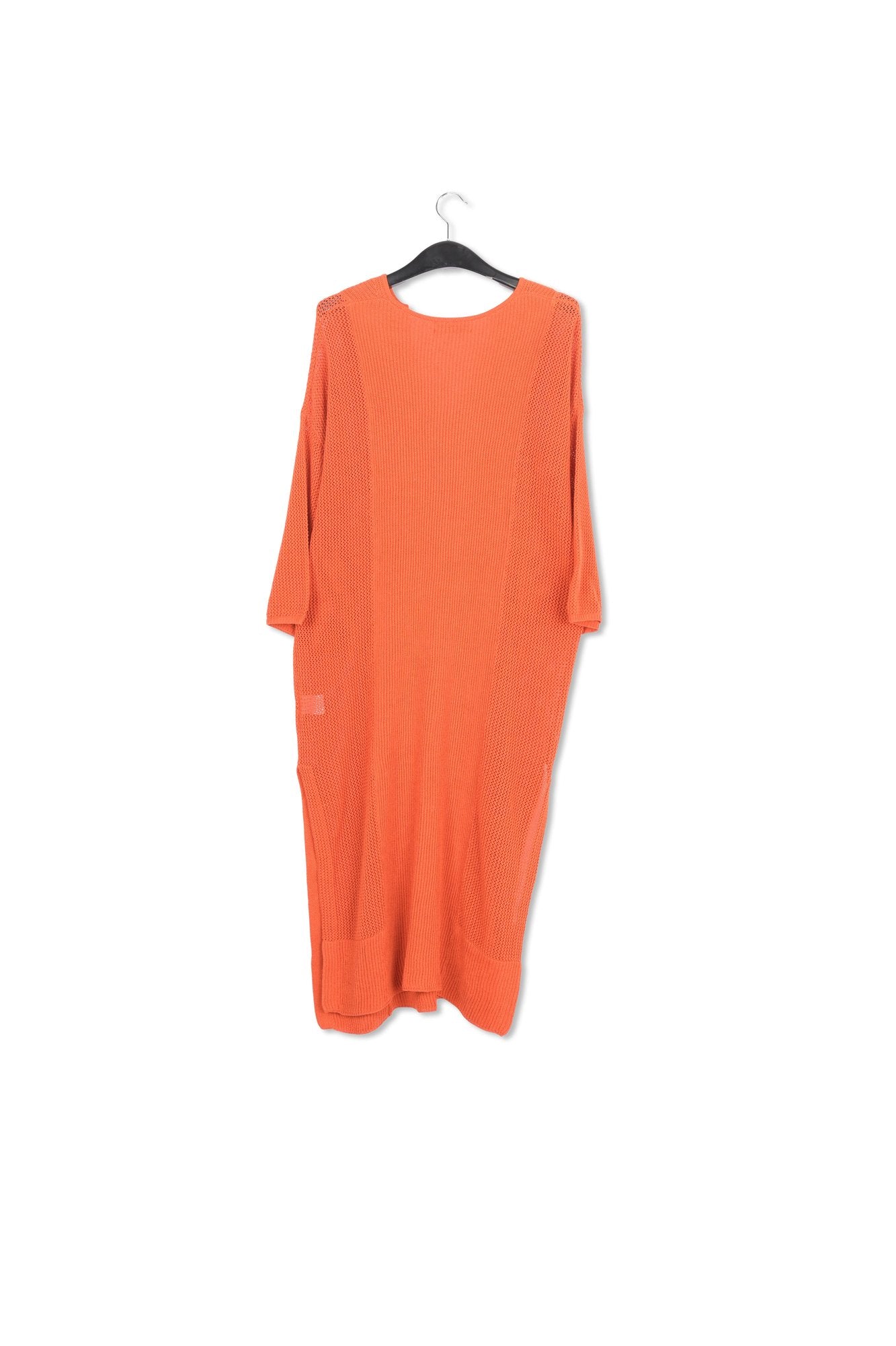 Orange loose-fit knit kaftan dress RE—SSENTIEL | Essentiel second hand