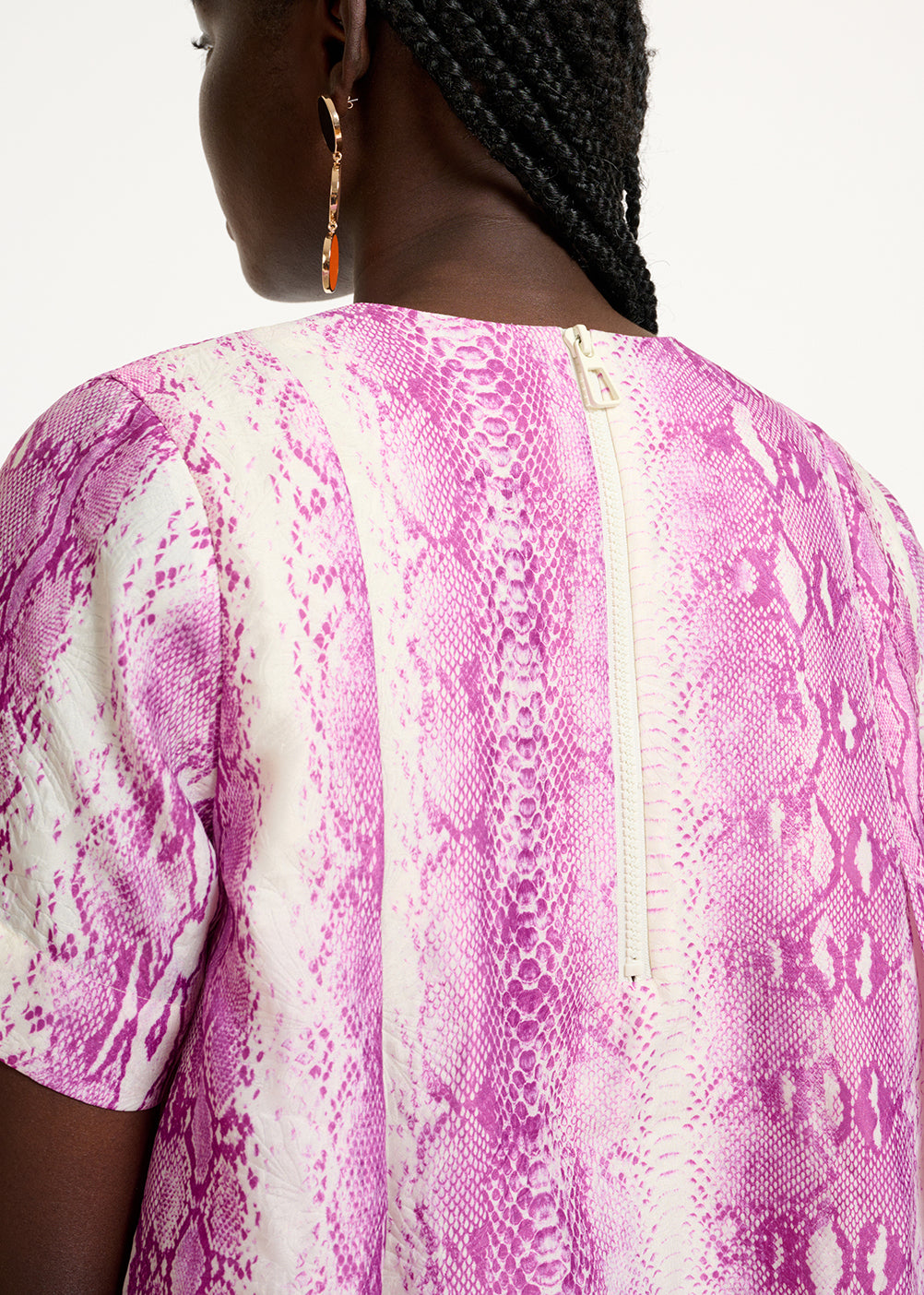 White and purple snake print mini dress RE—SSENTIEL | Essentiel second hand