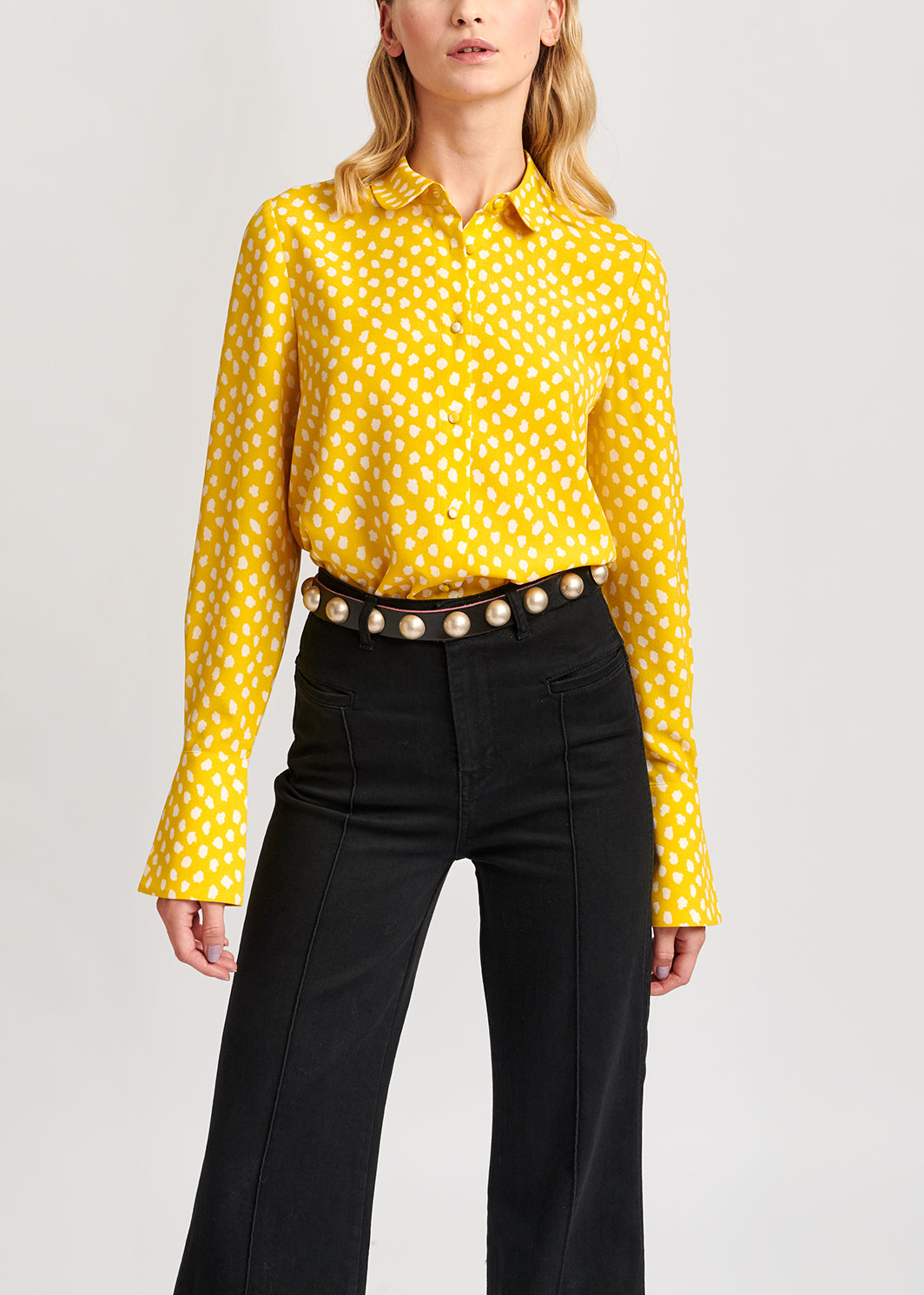 Chemise jaune à pois RE—SSENTIEL | Essentiel second hand