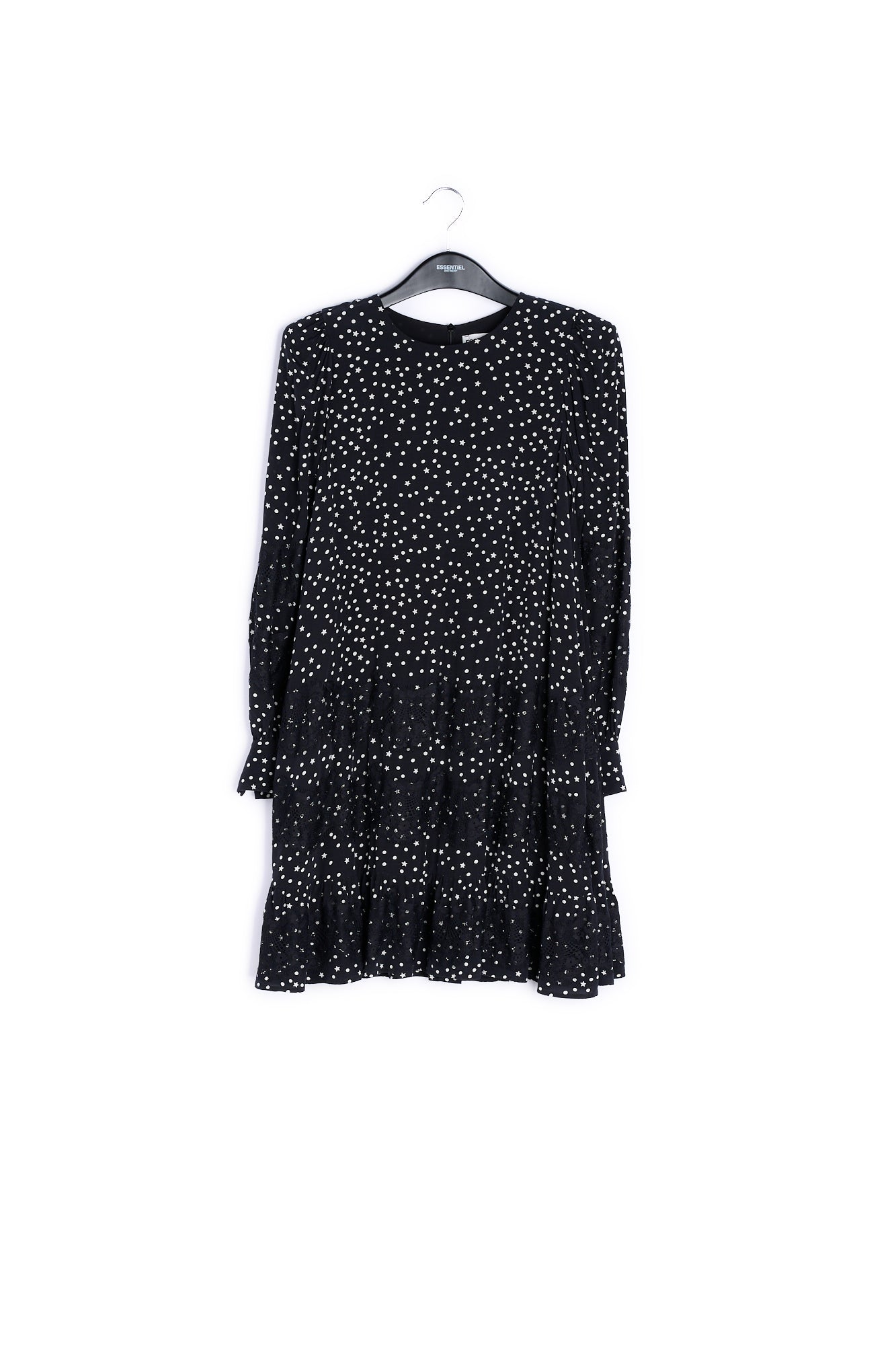 Black lace-trimmed mini dress RE—SSENTIEL | Essentiel second hand