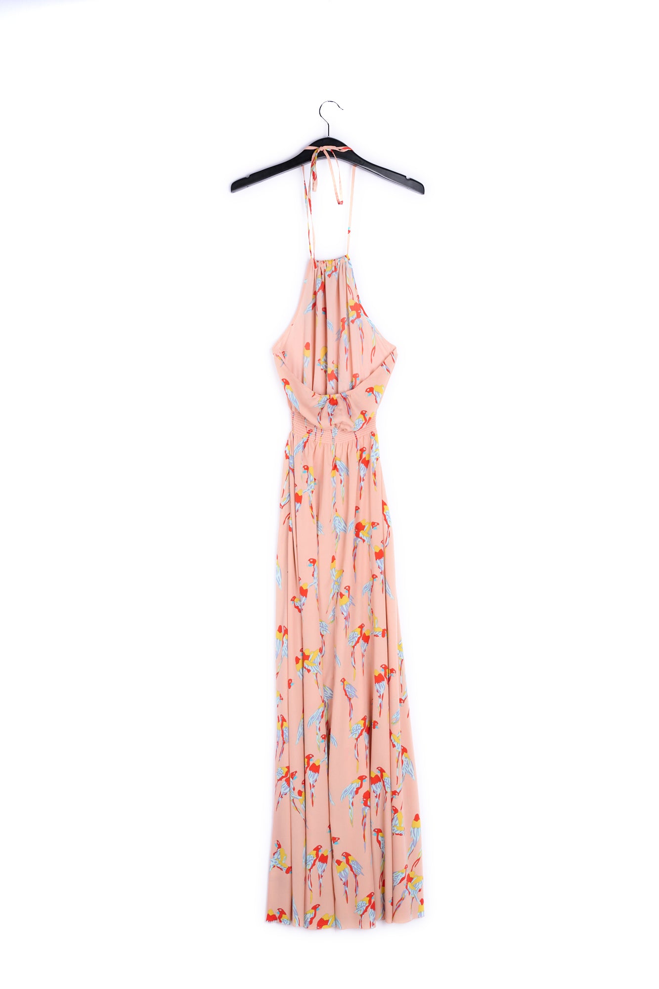 Pink halterneck maxi dress in print RE—SSENTIEL | Essentiel second hand