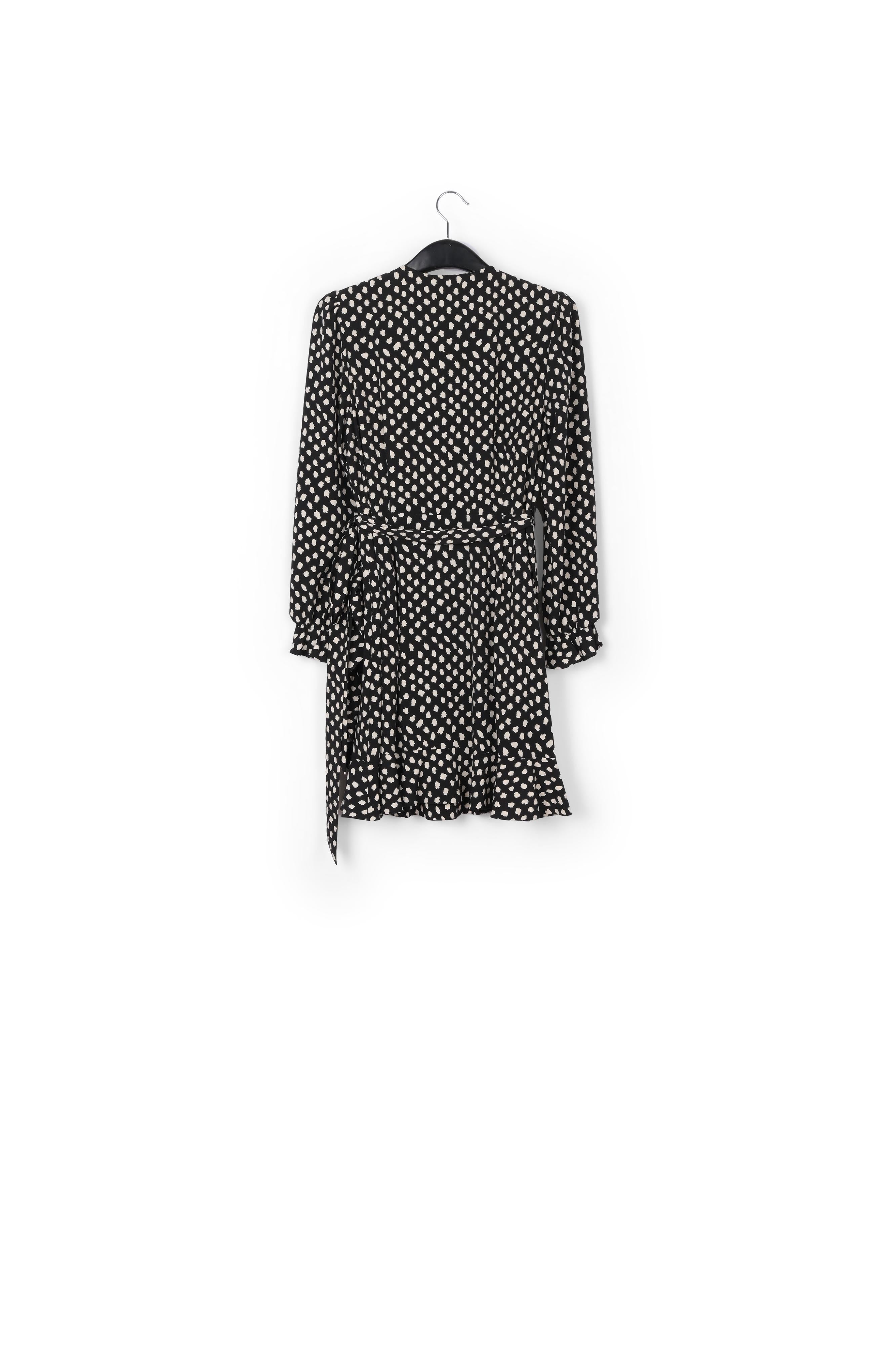 Mini robe cache-cœur noire à pois RE—SSENTIEL | Essentiel second hand