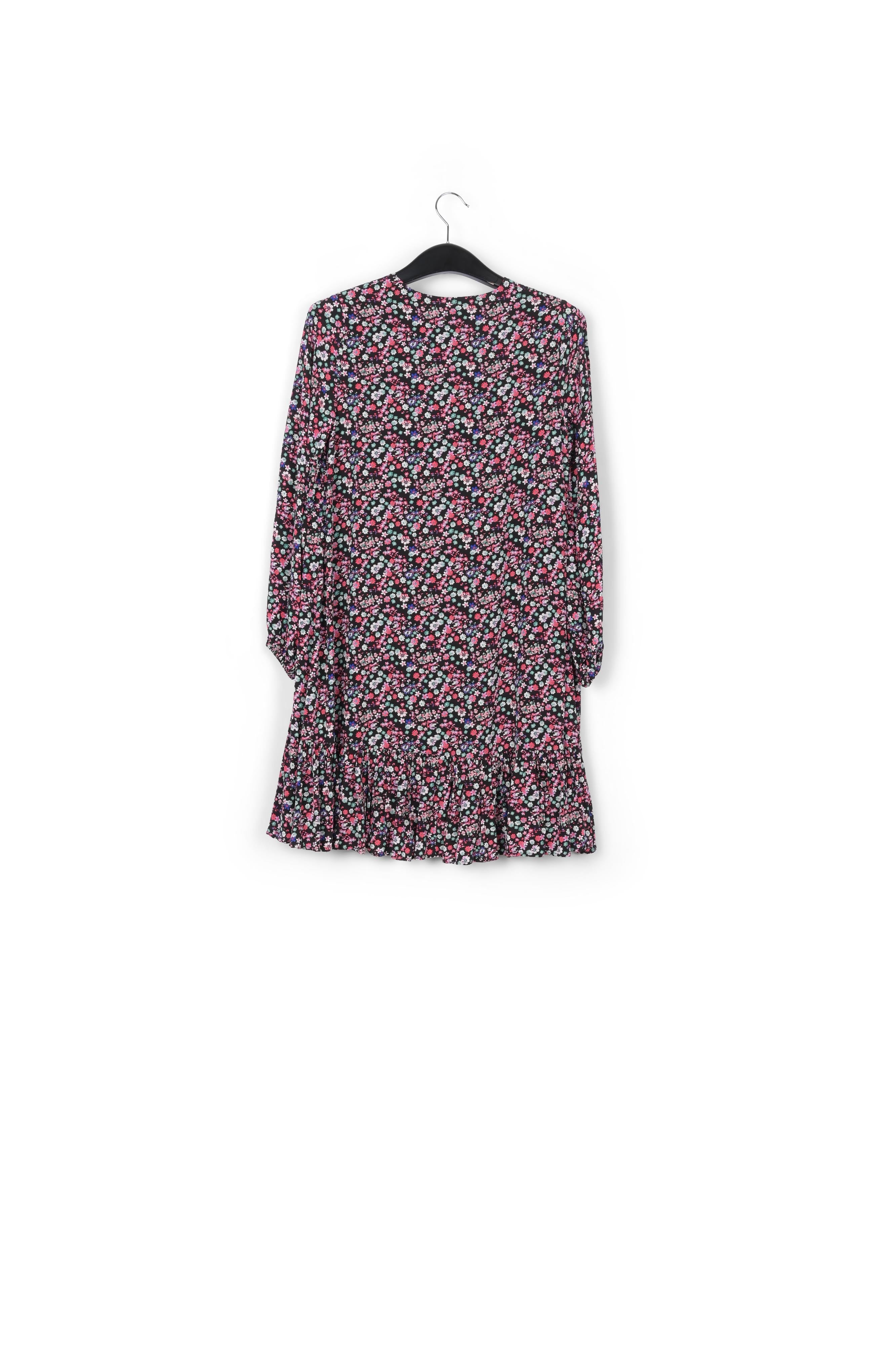 Black floral-print mini dress RE—SSENTIEL | Essentiel second hand