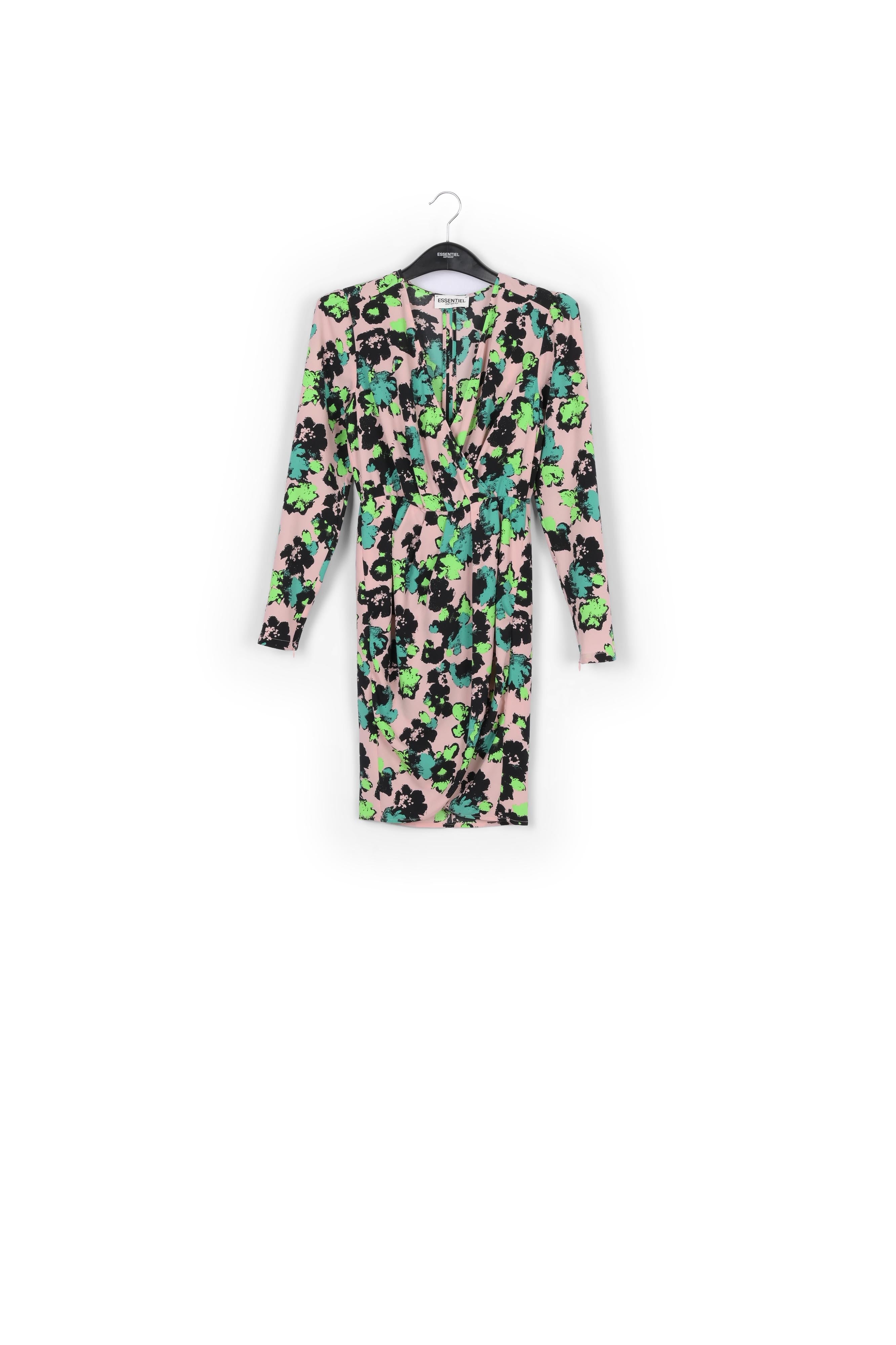 Pink floral mini wrap dress RE—SSENTIEL | Essentiel second hand