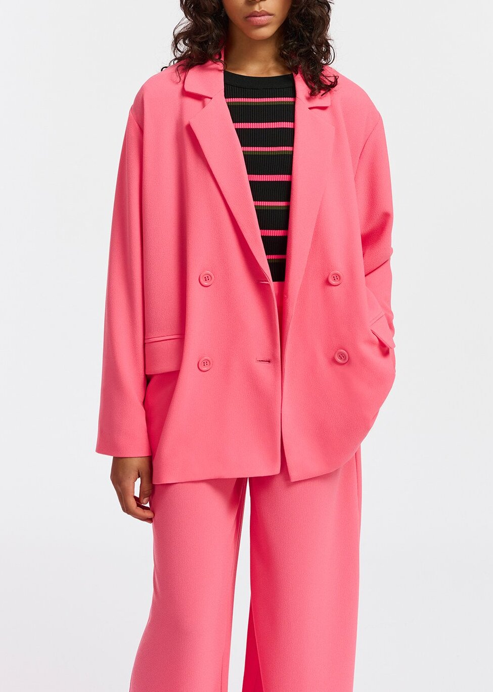 Pink double-breasted blazer RE—SSENTIEL | Essentiel second hand