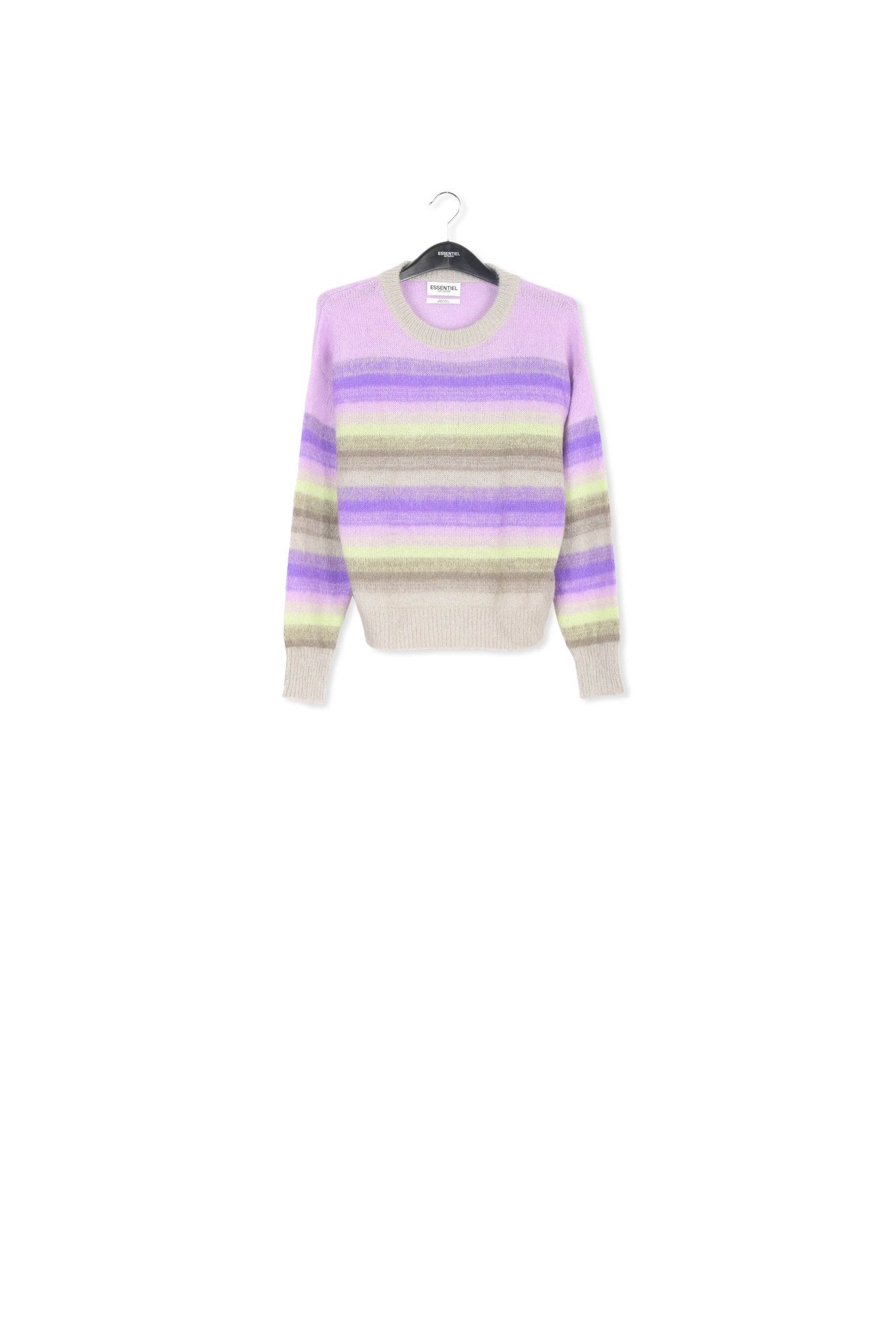 Pull à  rayures pourpres, vert menthe et beiges RE—SSENTIEL | Essentiel second hand